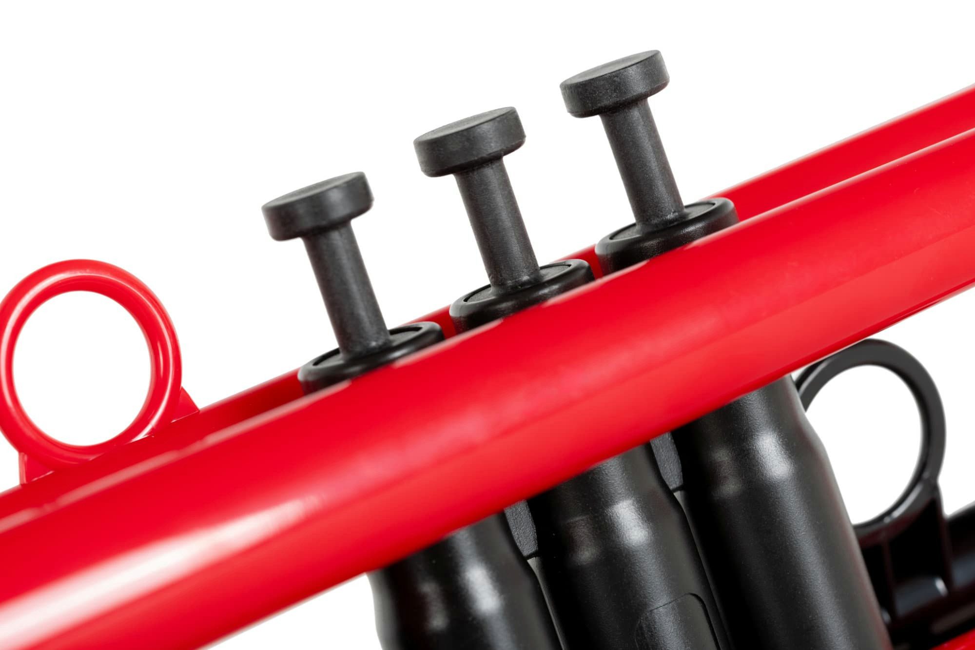 Classic Cantabile Trompete MardiBrass Kunststoff Bb-Trompete - Brass-Sound in knalligen Farben Bb Pumpventil, Set, 6-St., Mit Transporthülle, zwei Mundstücken und Ersatzventilen, sehr gute Ansprache und Intonation