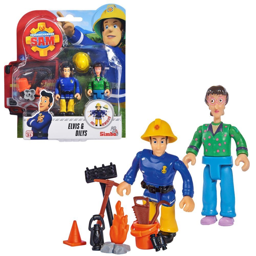 Feuerwehrmann Sam Spielfigur Elvis & Dilys Feuerwehrmann Sam Spiel-Figuren Set Simba Toys