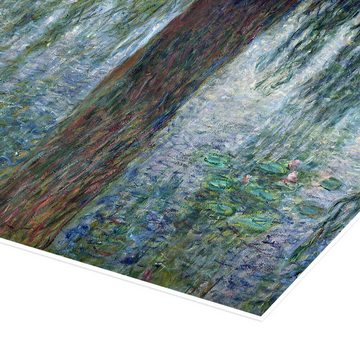 Posterlounge Poster Claude Monet, Seerosen mit Trauerweiden (Detail) I, Wohnzimmer Malerei