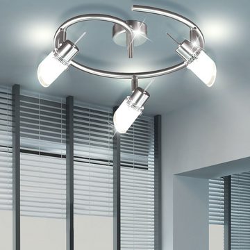 etc-shop LED Deckenleuchte, Leuchtmittel inklusive, Warmweiß, Deckenleuchte Lampe Spotleuchte Rondell Deckenstrahler