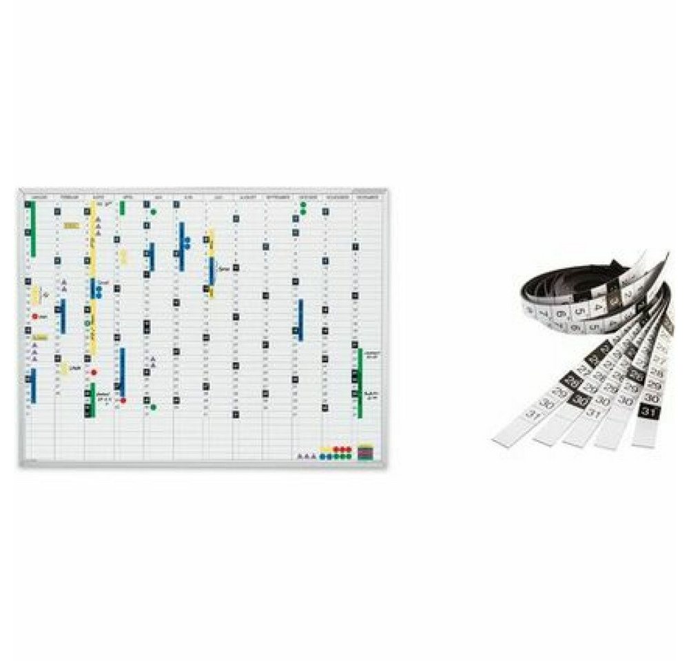 Thumbnail - magnetoplan® Jahresplaner Magnetischer Kalenderstreifen für 2024 - 1200x900mm - 12 Streifen