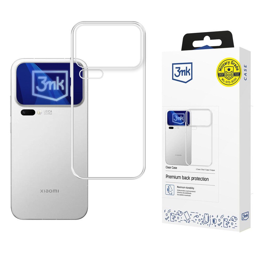 3MK Smartphone-Hülle Handyhülle Schutzhülle, transparent, Kameraschutz, sturzgeprüft, dünn