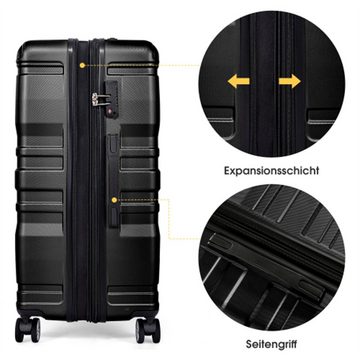 Dekorative Handgepäckkoffer Hartschalen-Handgepäck, Koffer mit TSA-Schloss und Universalrad, Erweiterbar, Seitengriff, XL-47x31x75 cm