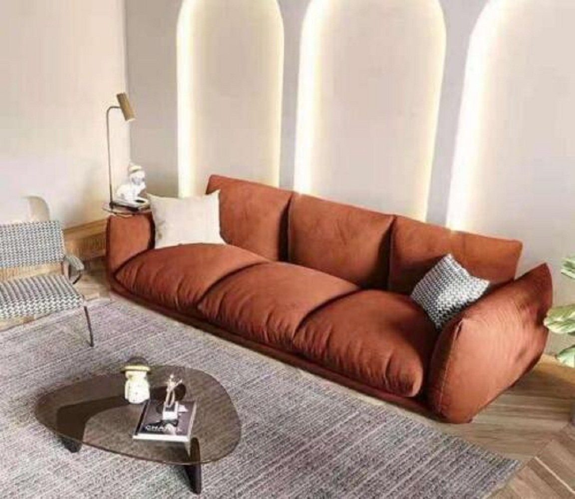 JVmoebel 3-Sitzer Sofa Sofa Braun Modern in 3 Teile, Luxus Holz 1 Made Sitzer Neu, Textil Europa Polster Couch