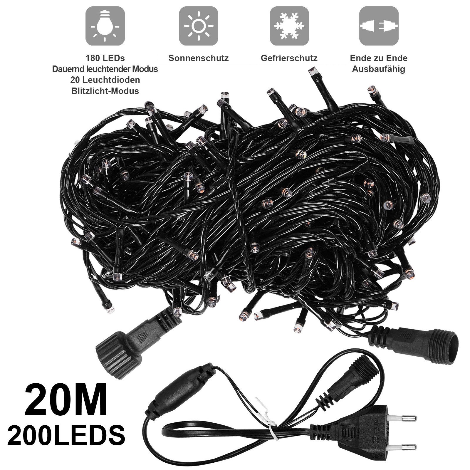 Qualra LED-Lichterkette 156/200LEDs LED Lichterkette Weihnachten 20M für Pa günstig online kaufen