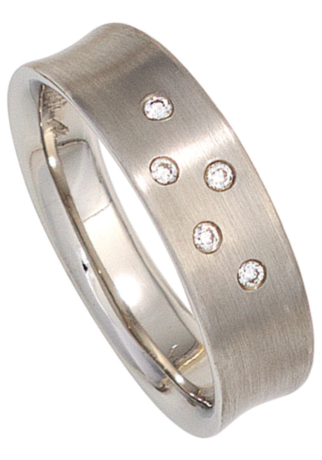 JOBO Diamantring, 950 Platin mit 5 Diamanten