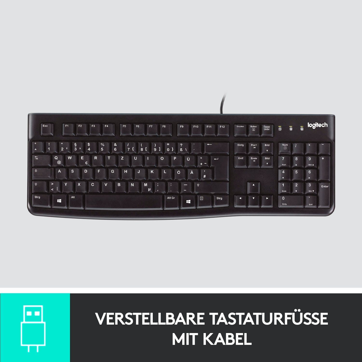 Logitech Keyboard K120 for Business (Nummernblock) PC-Tastatur Schwarz