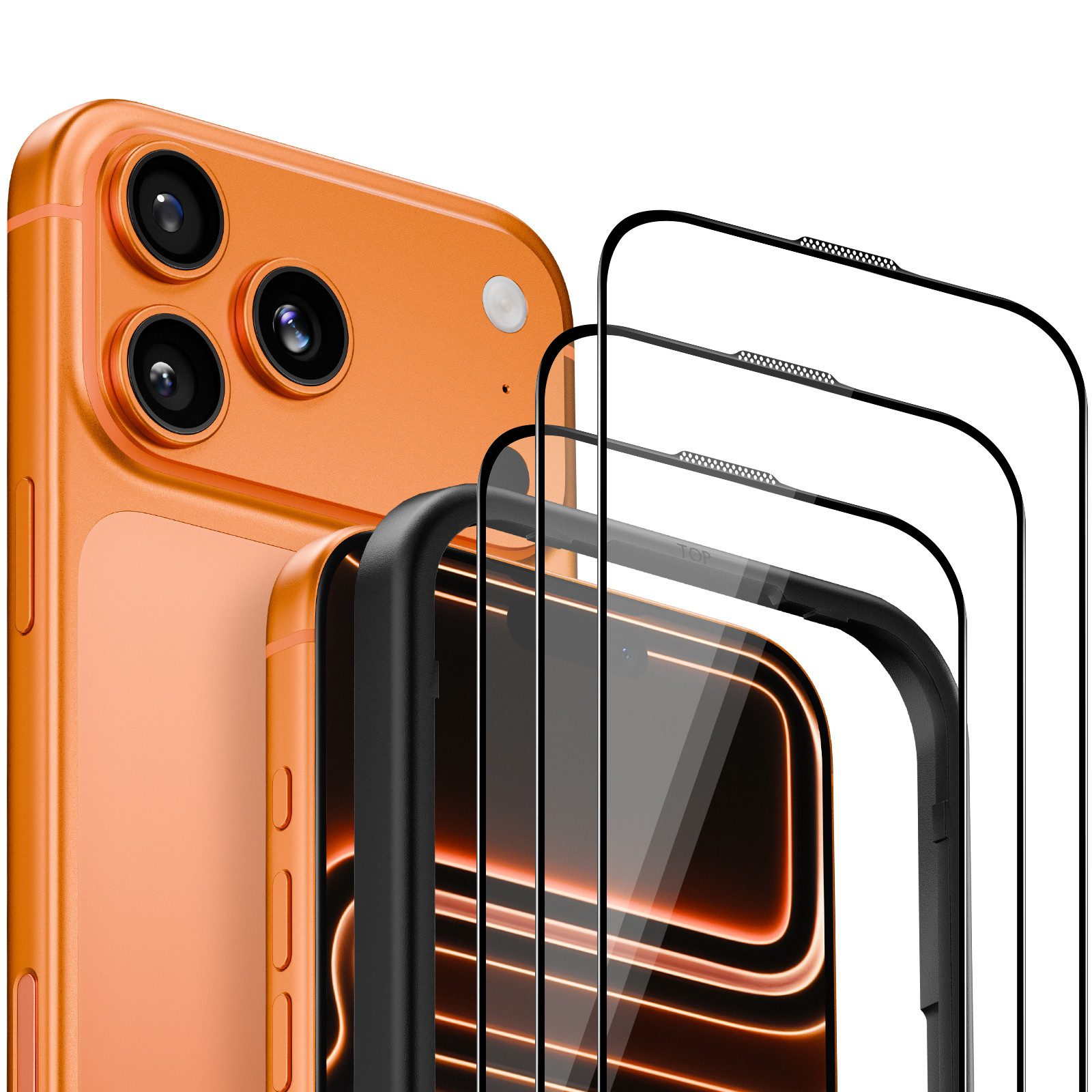 Joysaf Schutzfolie Panzerglas für iPhone 17 & 16, 10H Härte Schutzfolie, Displayschutz, (iPhone 17 Pro Max/ iPhone 17 Pro/ iPhone 17 Air/ iPhone 17/ iPhone 16 Pro Max/ iPhone 16 Pro/ iPhone 16 Plus/ iPhone 16, HD- Panzerglasfolie, blasenfrei Displayschutzfolie), 3 Schutzglas + 1 Montagerahmen, Premium Panzerfolie