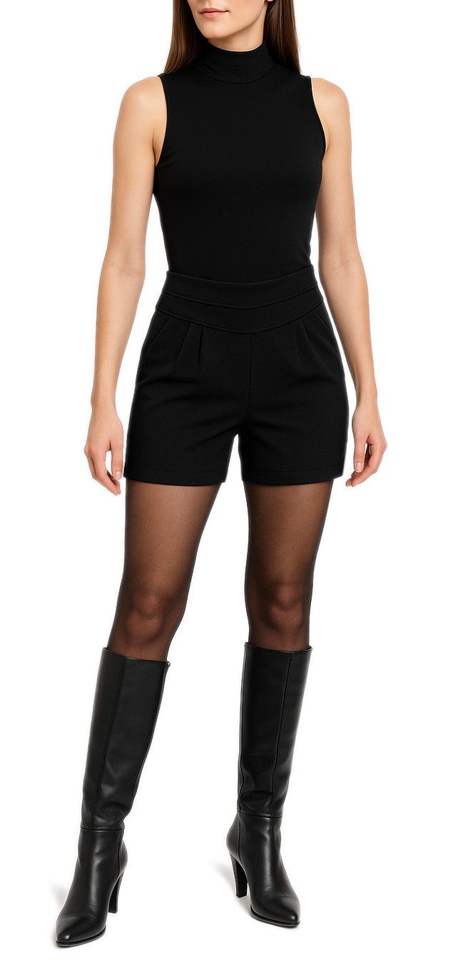 dy_mode Thermohose Damen Thermo-Hotpants mit Innenfutter Mid Waist Winter-S günstig online kaufen