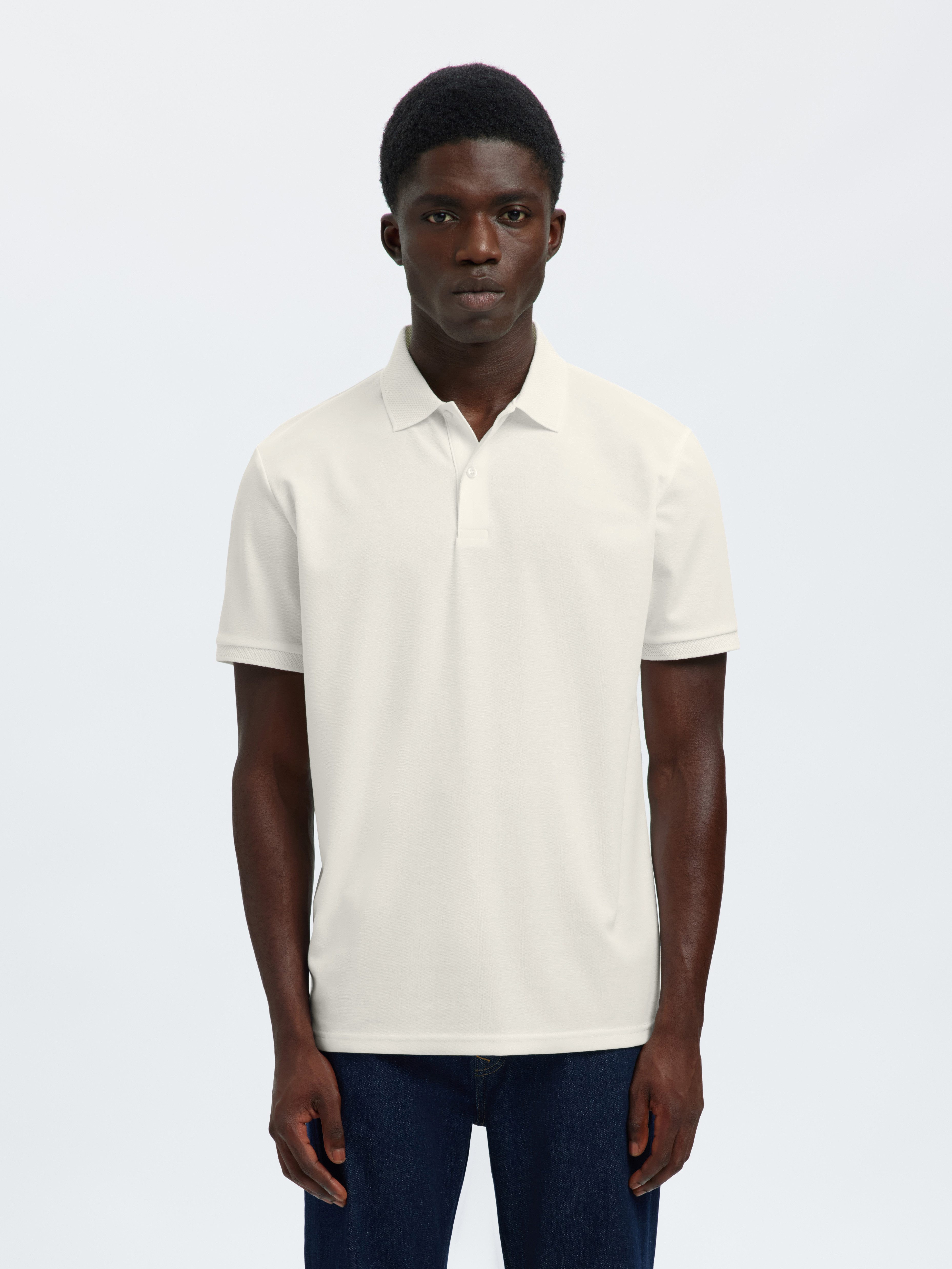 Selected Poloshirt SLHFAVE BUTTON SS POLO NOOS Baumwollmischung, regular fit