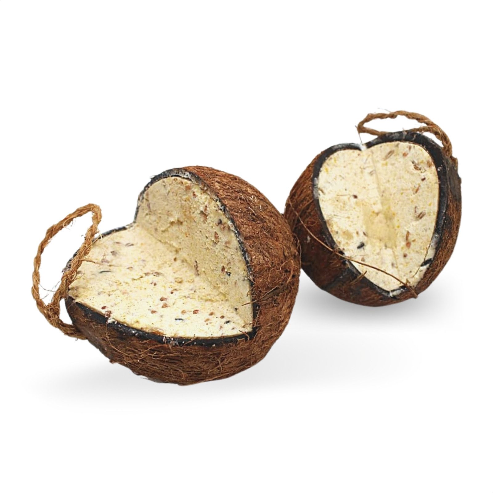 Lyra Pet 2 x 4 Stk. Lyra Pet® Gefüllte Kokosnuss mit V-Cut Vogelfutter, für: Wildvogel