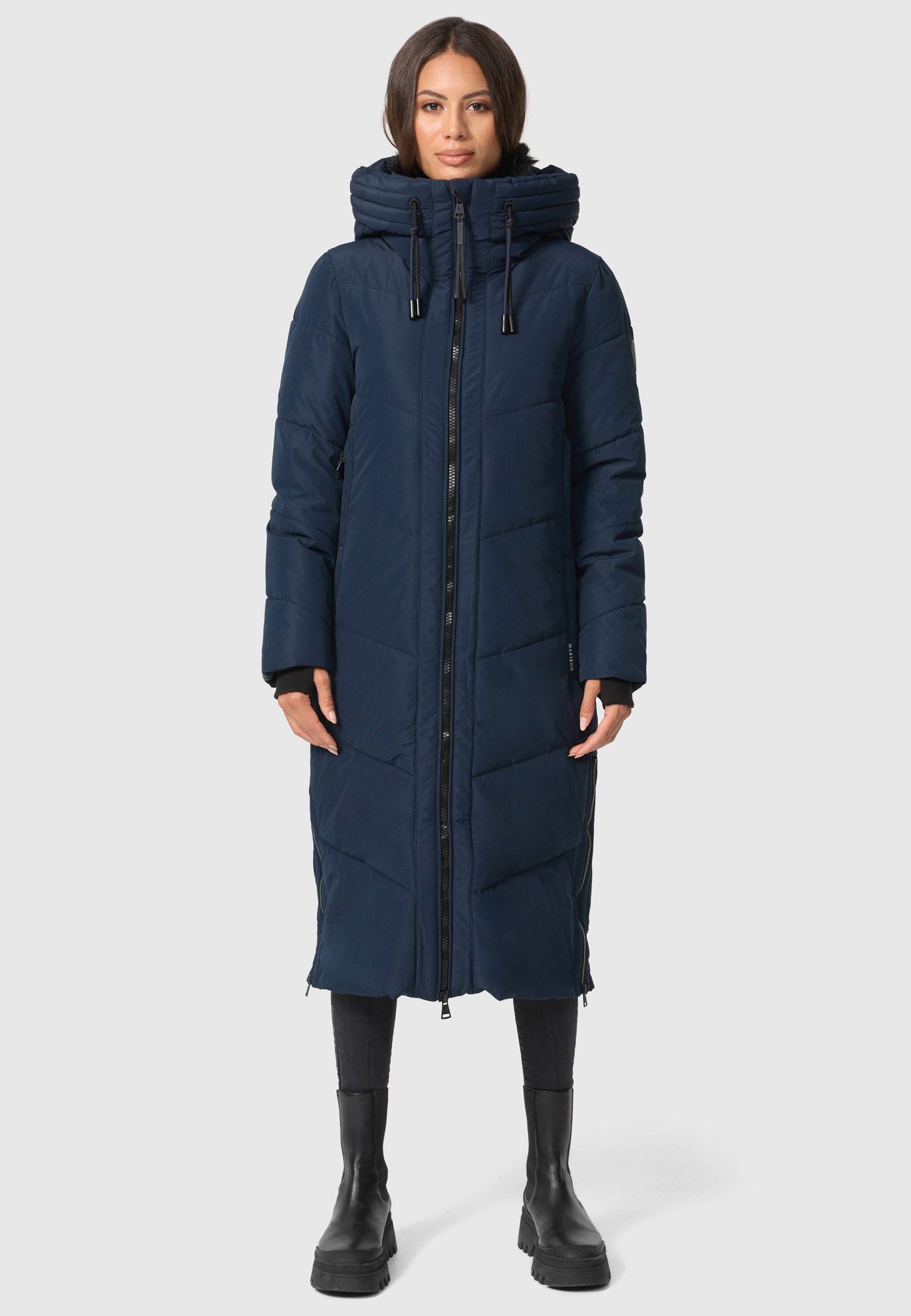 Marikoo Winterjacke Nadaree XVI Stepp Mantel mit großer Kapuze