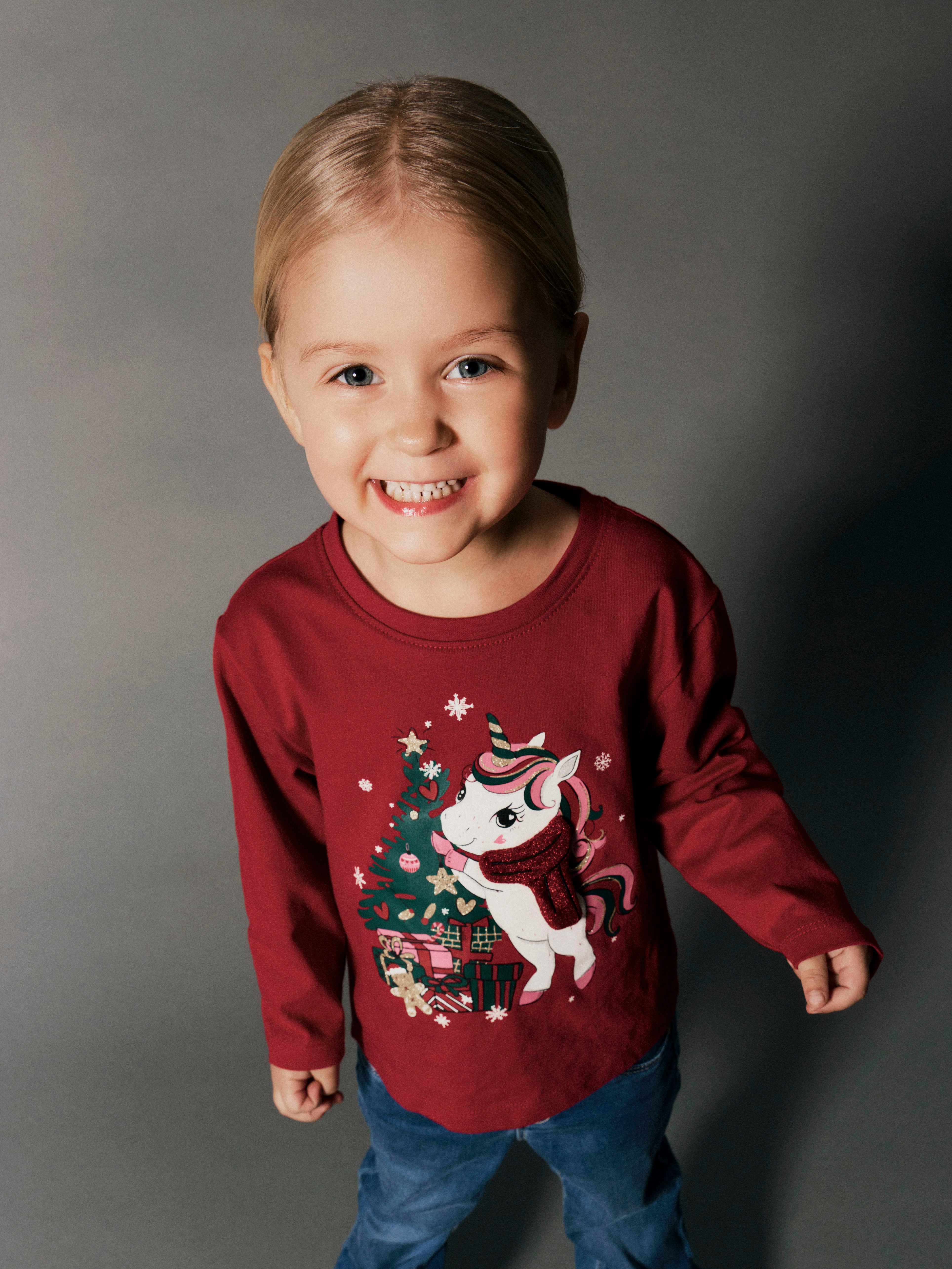 Name It Langarmshirt NMFREPOLER LS NREG TOP BOX Weihnachten, Baumwolle – Bild 5 von 5