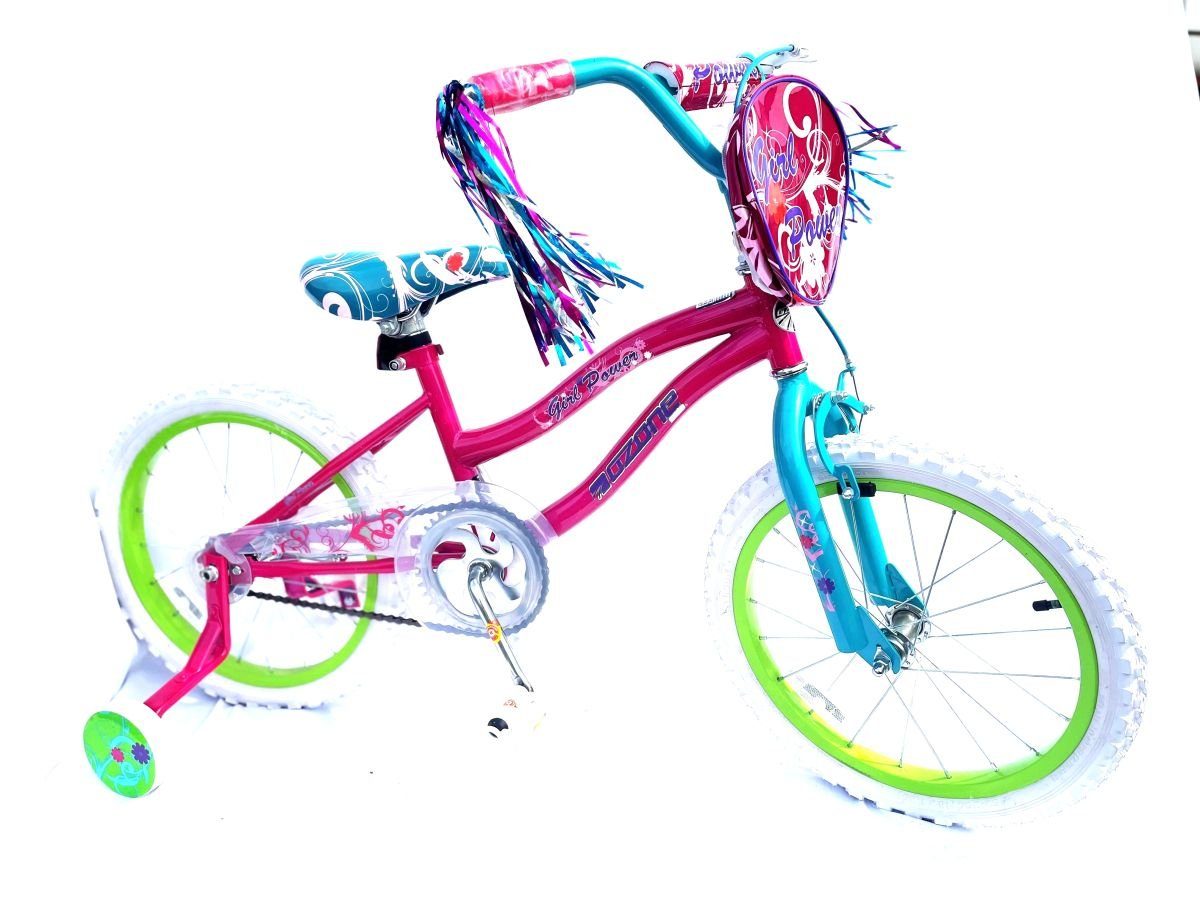 T&Y Trade Kinderfahrrad 18 Zoll Kinder Mädchen Fahrrad Mädchenfahrrad Rad Bike Pink POWER GIRL, Rücktrittbremse, Stützräder