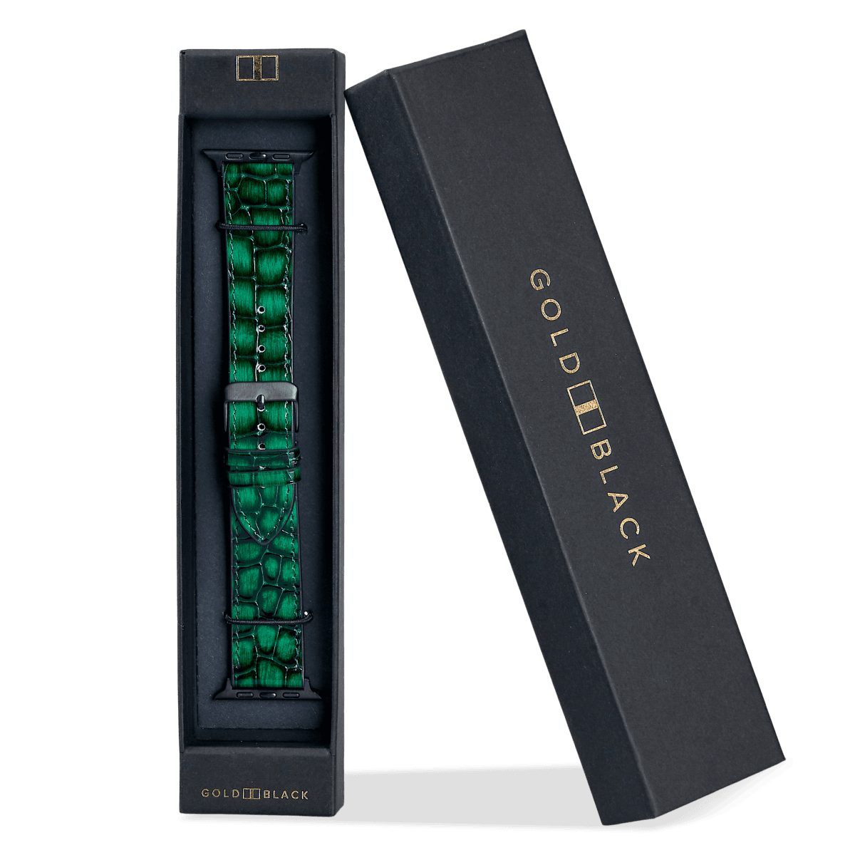GOLDBLACK Smartwatch-Armband GOLDBLACK Apple Watch Armband MILANO-Design grün (Adapter schwarz)