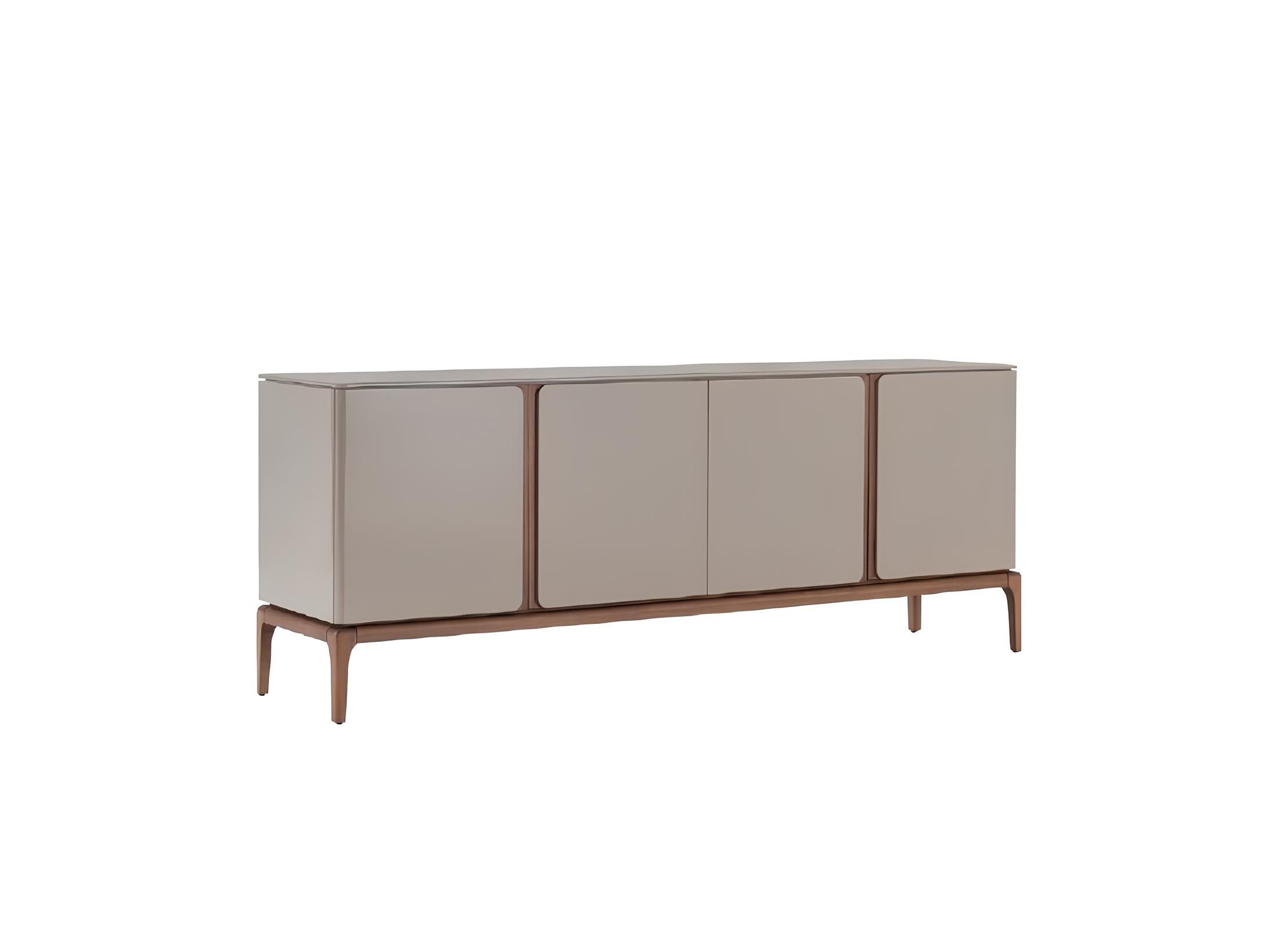 JVmoebel Sideboard Beige Holz Sideboard mit vier Türen und modernem Design, Made in Europa