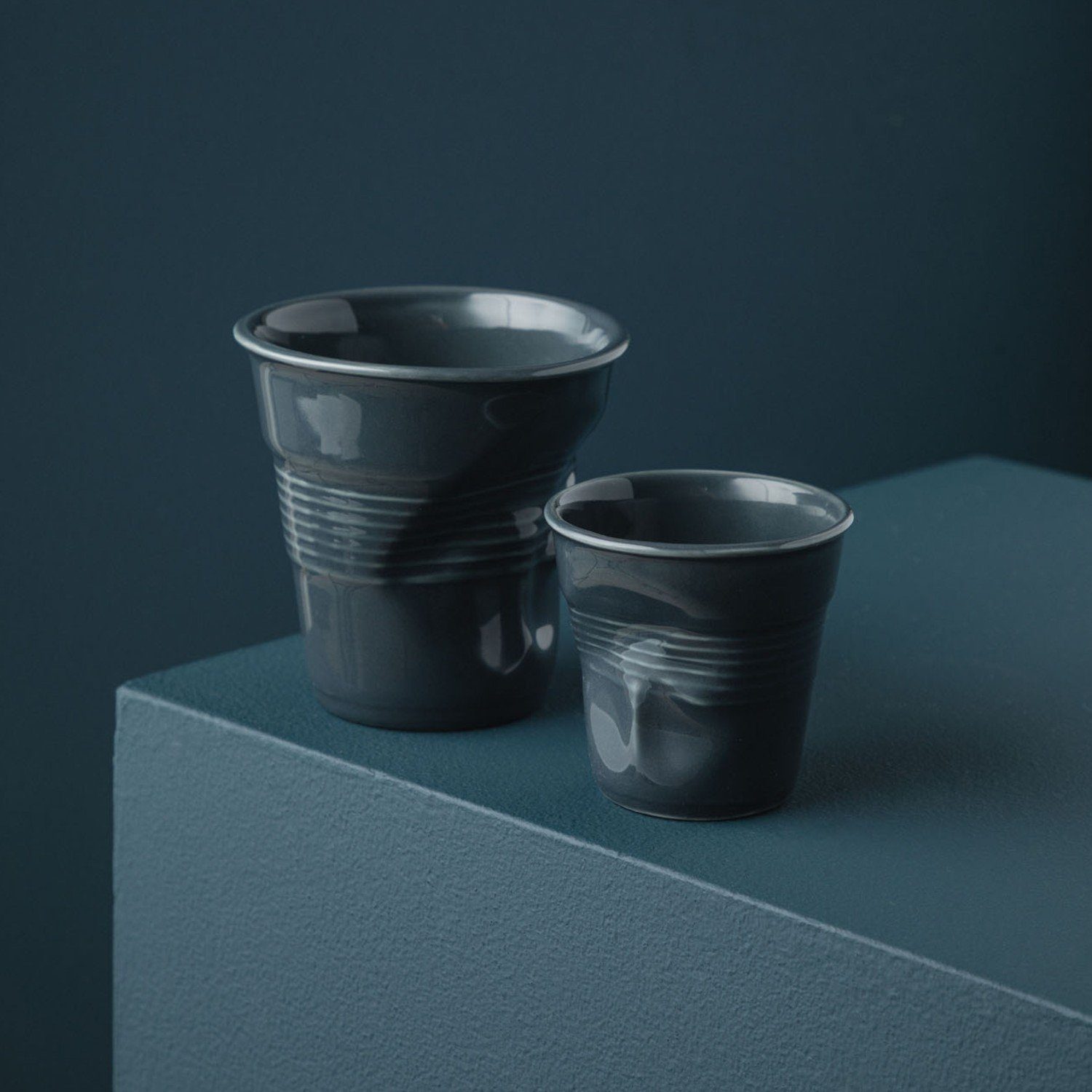 REVOL Espressotasse Knickbecher Tasse Espresso graphite 80ml, Porzellan