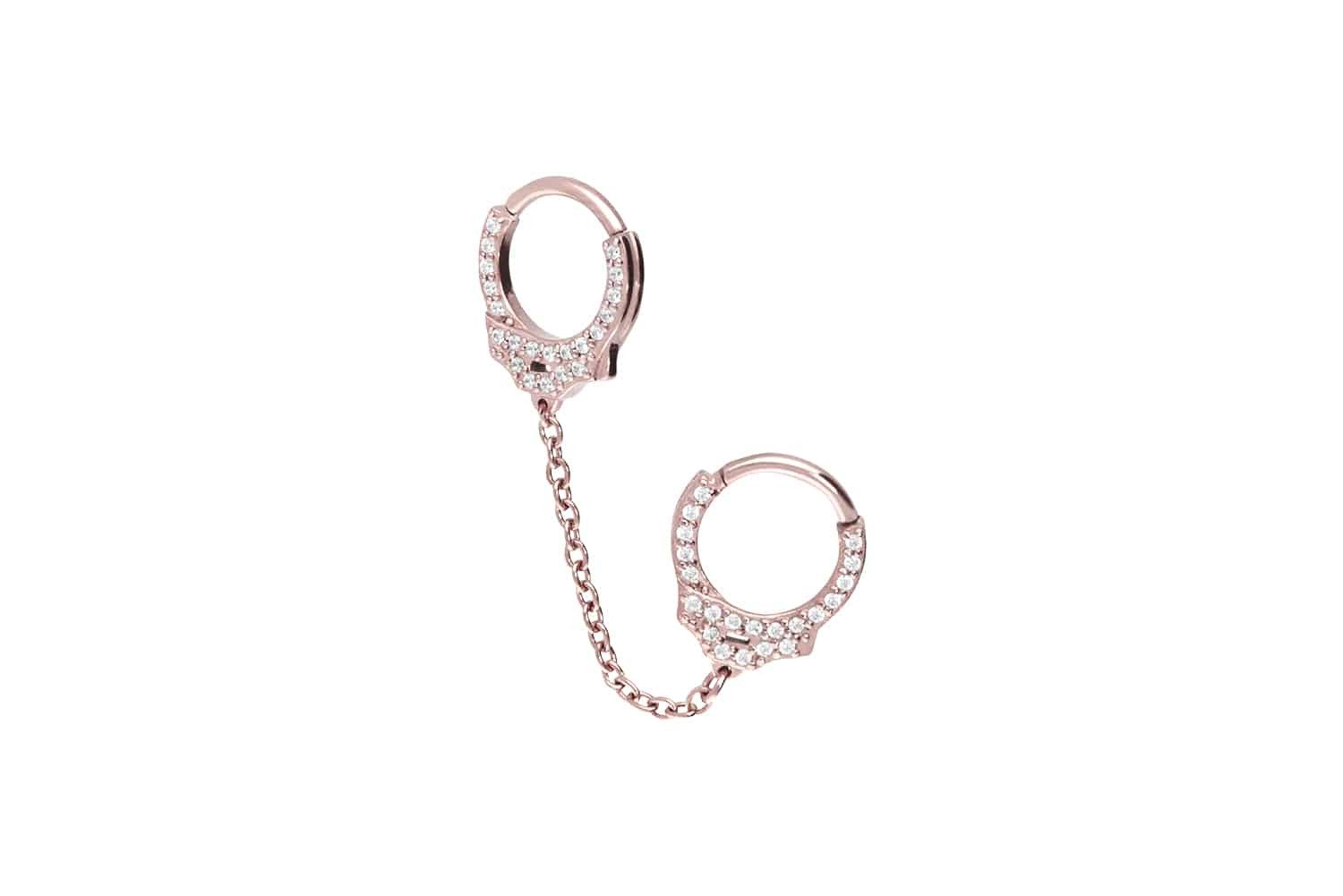 Nasenpiercing Chirurgenstahl Segmentring Clicker KRISTALLHANDSCHELLEN