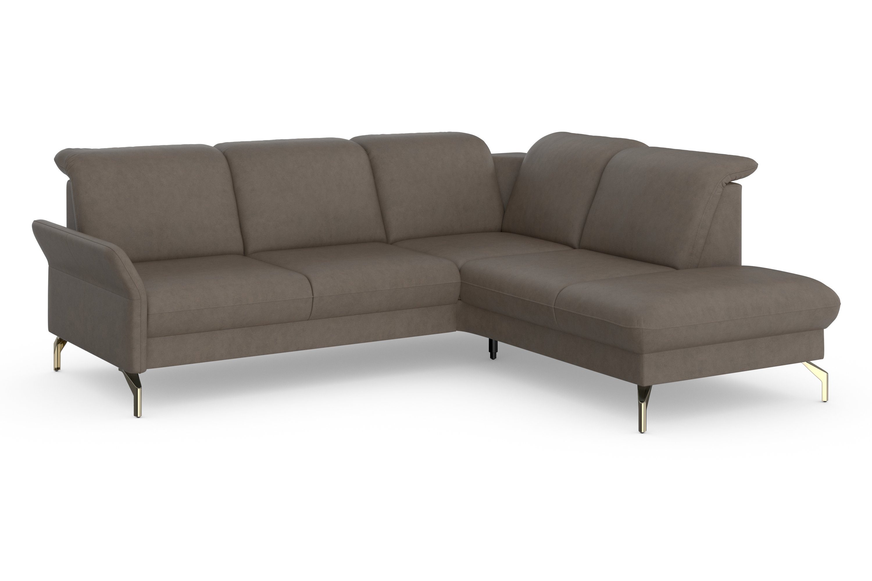 sit&more Ecksofa Fashion, wahlweise motorisch, Vorziehsitz, Kopfteilverstellung, Nickelfüße mit