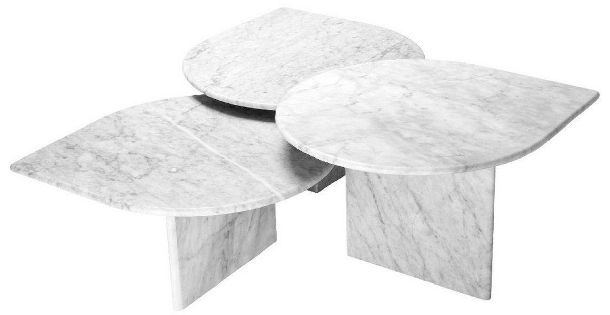 Weiß Carrara Marmor aus - Padrino hochwertigem Wohnzimmertische Couchtisch Luxus Couchtisch - Casa 3 Set Möbel Luxus