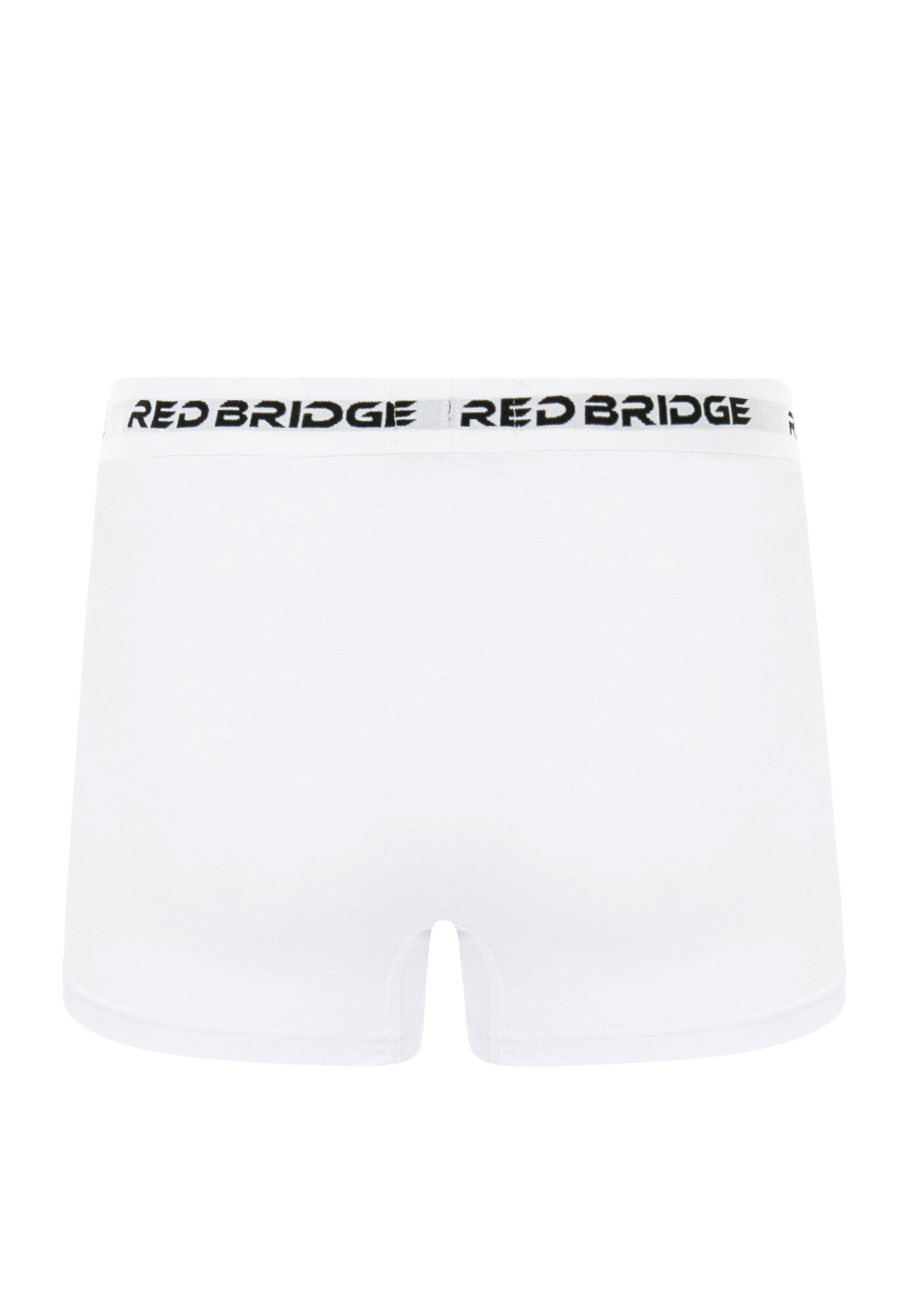 6er (Spar-Pack, Herren Premium 6er-Pack) Weiß Bridge Red Packung RedBridge Qualität Boxershorts Boxershorts