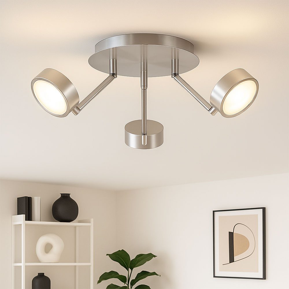 etc-shop LED Deckenleuchte, Leuchtmittel nicht inklusive, Deckenleuchte 3 Flammig Deckenlampe Strahler schwenkbar Spotleuchte