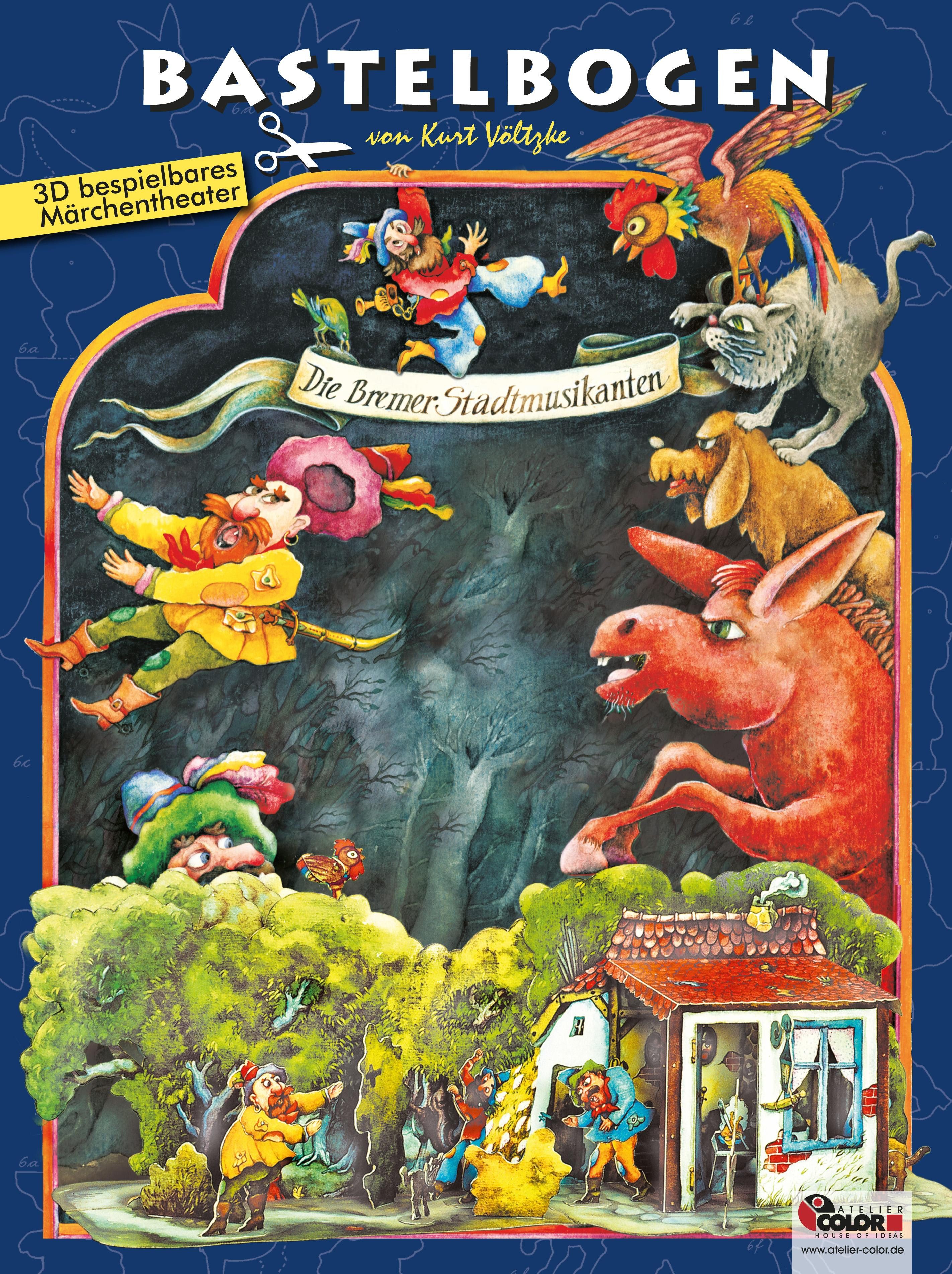 ATELIER COLOR Spiel Die Bremer Stadtmusikanten Bastelbogen
