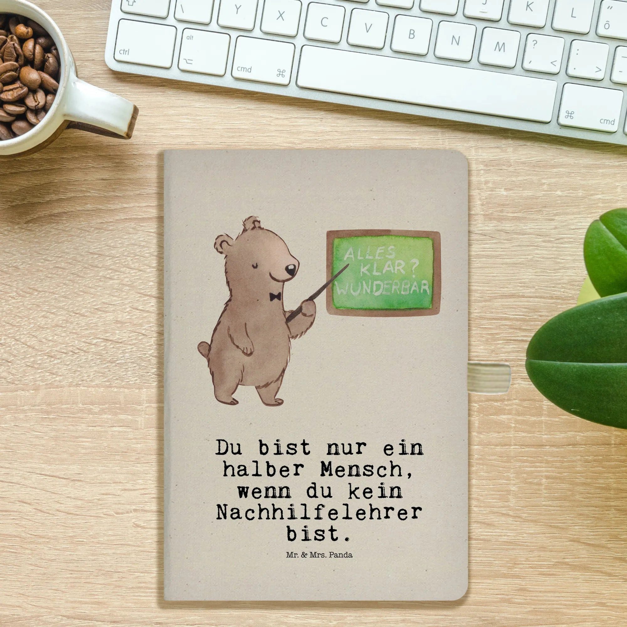 Thumbnail - Mr. & Mrs. Panda Notizbuch Nachhilfelehrer Herz - Transparent - Geschenk, A5 Notizblock, Notizbu Mr. & Mrs. Panda, Hochw...