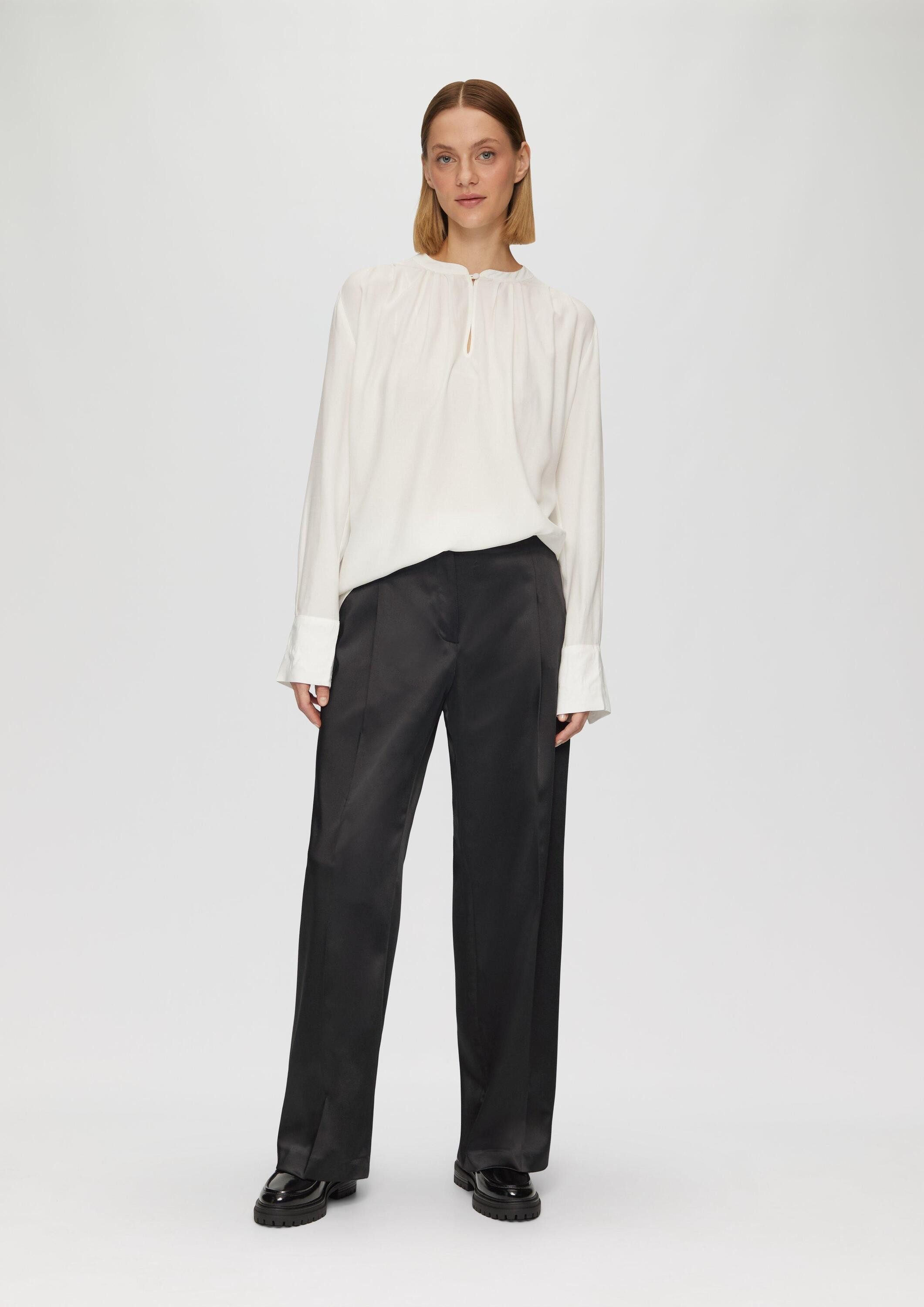 s.Oliver Chinos Hose Wide-Leg-Hose aus Satin mit extra weitem Saum günstig online kaufen