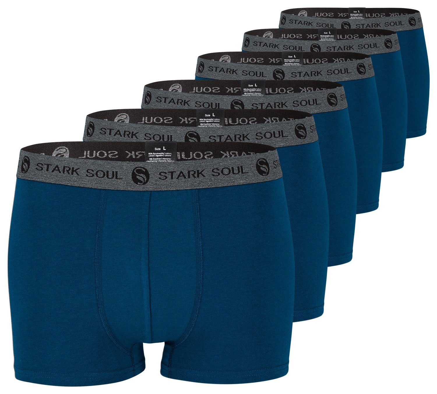 Stark Soul® Boxershorts Herren Boxershorts, Hipster im 6er Pack, Baumwoll-Unterhosen 6er-Pack