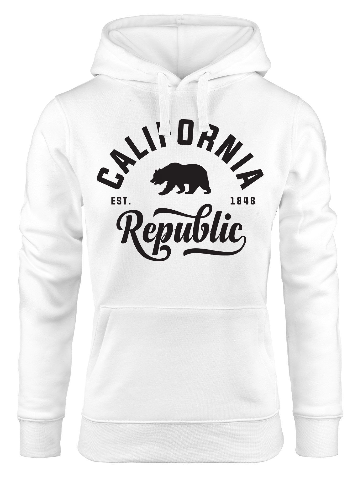 Damen Kapuzen-Pullover Republic Neverless® weiß Hoodie Hoodie Neverless California