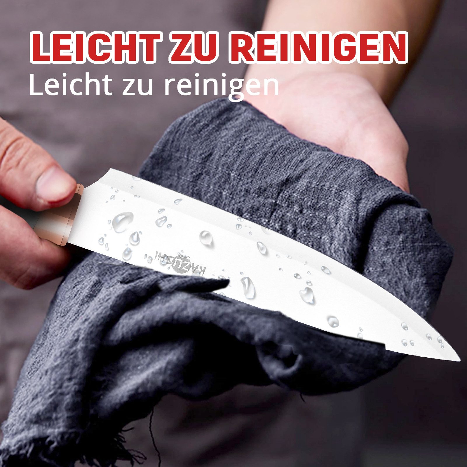 KAZUSHI Messer-Set 9/ 8/7/6teilig Messerblock Messerset Küchenmesser Set Profi Kochmesser (7-tlg), Edelstahl hochwertiges SelbstschärfenMesser Küchenmesser Set