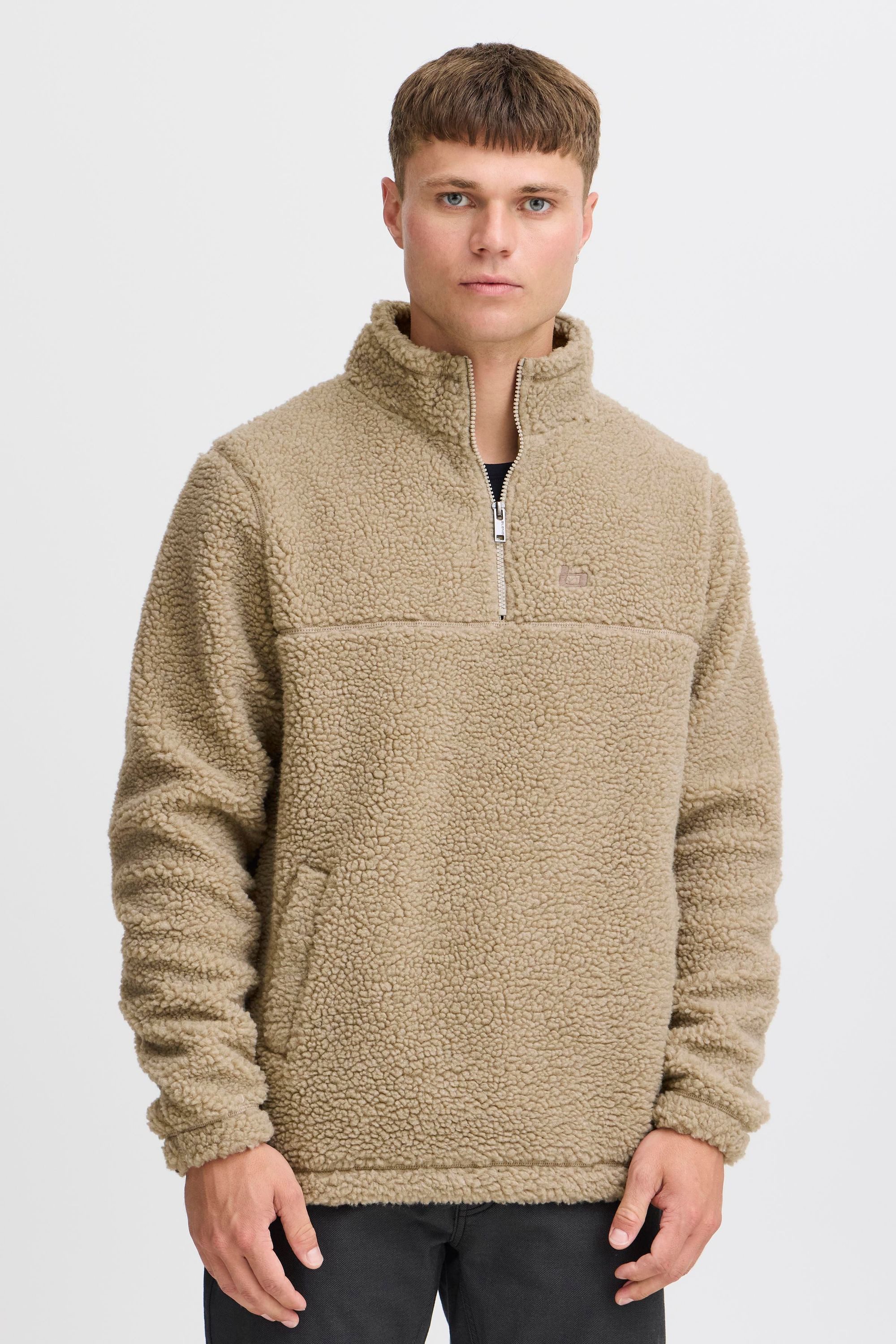 Blend Fleecepullover BHTotten Lässiger Troyer in Teddy-Optik