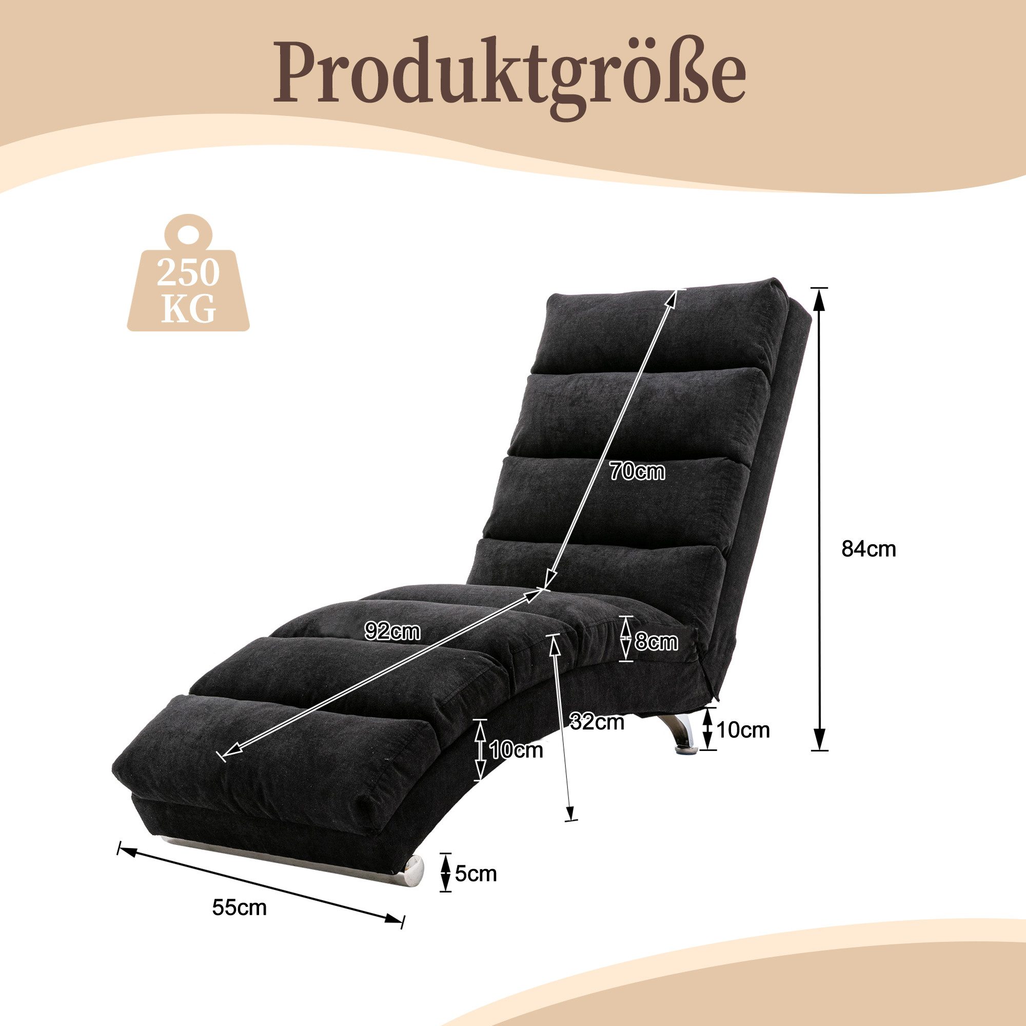 LVHOM Relaxsessel Sackleinen Massage-Liege INDOOR PREMIUM (Ergonomische Fernbedienungs-Steuerung, Sanfte Massageprogramme mit Fernbedienung, Schwerlastfähig bis 250 kg), Elektrische Entspannung mit skandinavischem Flair