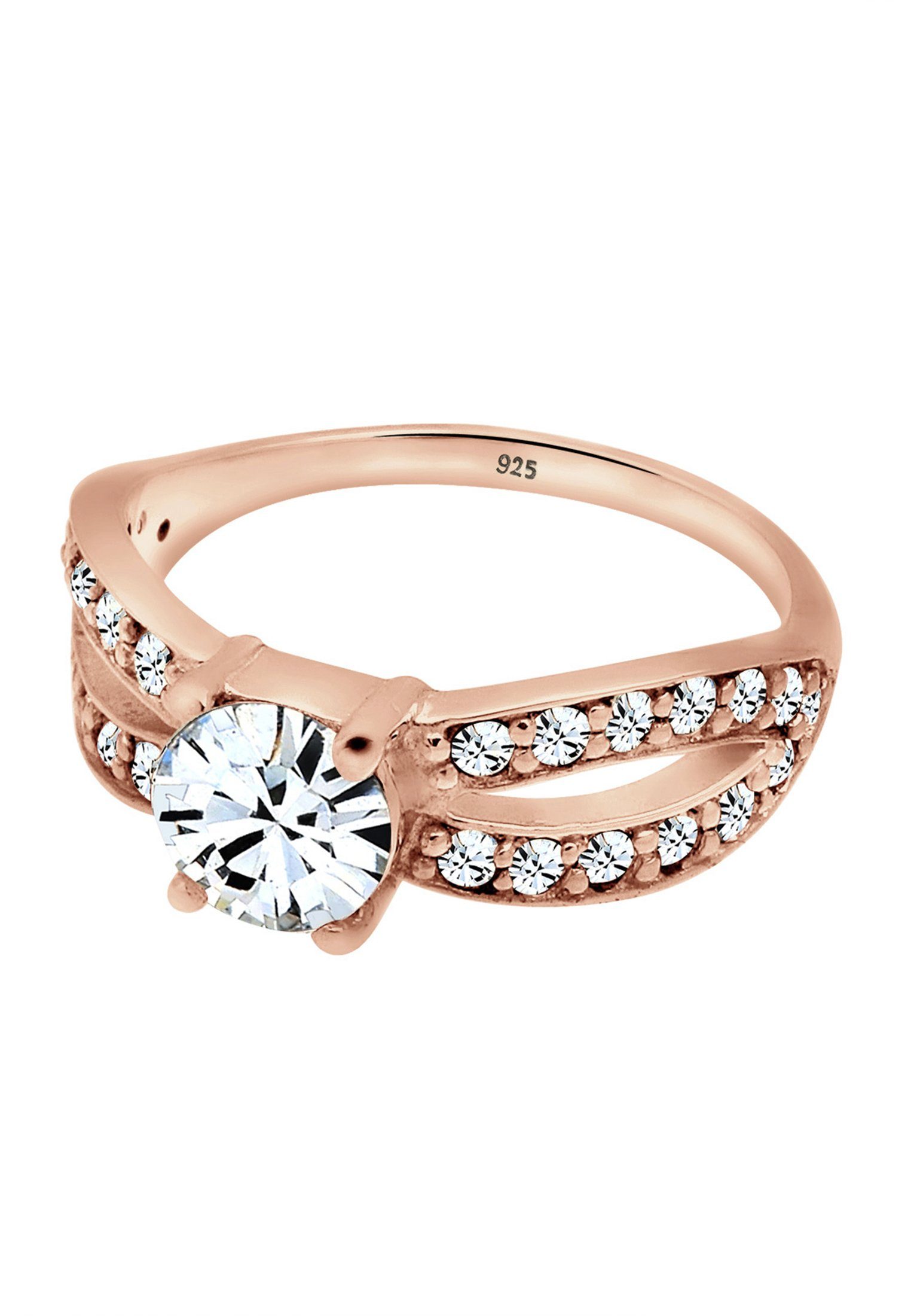 Elli Fingerring Solitär Glamourös 925 Silber, mit Kristallen von Swarovski® günstig online kaufen