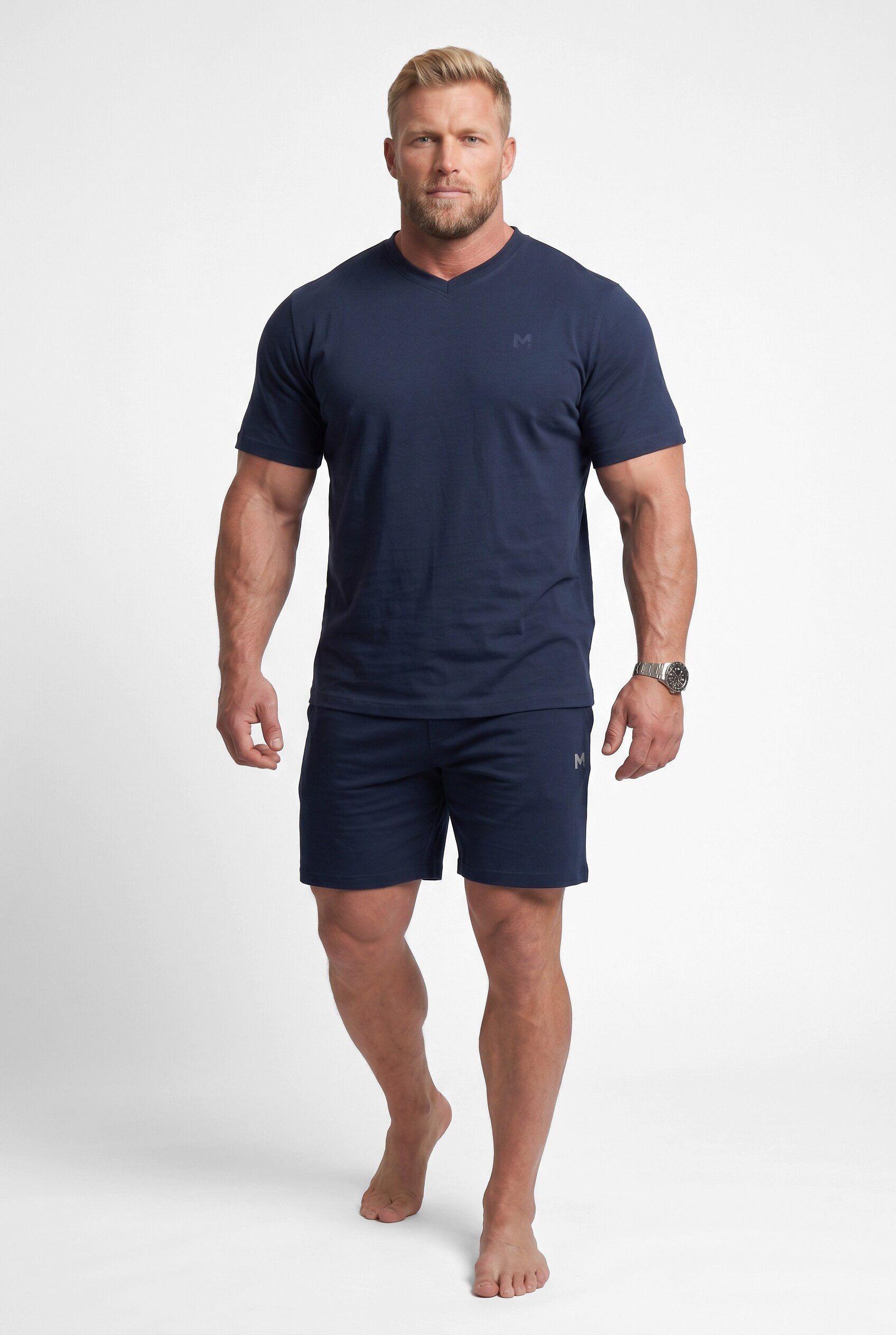 Men Plus Schlafanzug Schlafanzug Zweiteiler kurze Form Basic