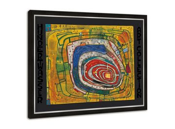 artissimo Bild mit Rahmen Hundertwasser Bild mit Rahmen / Poster gerahmt 72x53cm / Wandbild