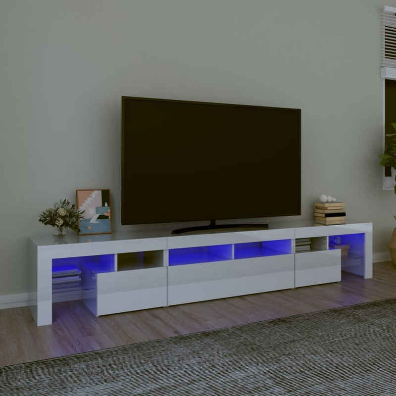 vidaXL TV-Schrank TV-Schrank mit LED-Leuchten Hochglanz-Weiß 230x36,5x40 cm (1-St)