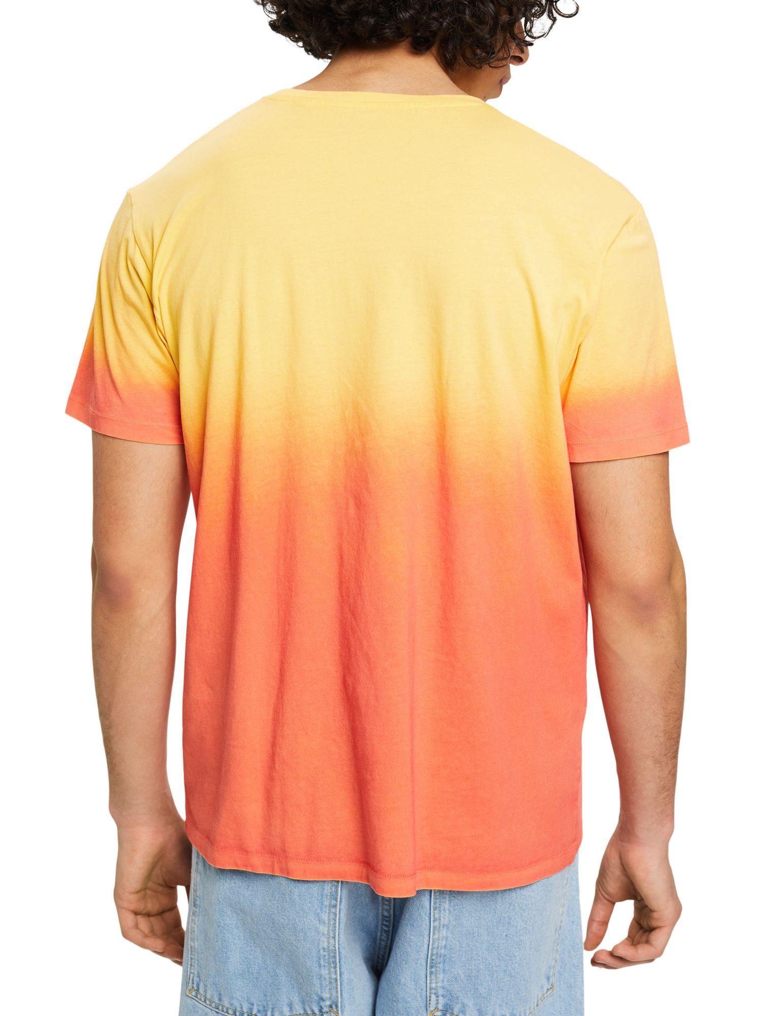 Zweifarbig Esprit gefärbtes LIGHT edc YELLOW (1-tlg) by T-Shirt T-Shirt blass