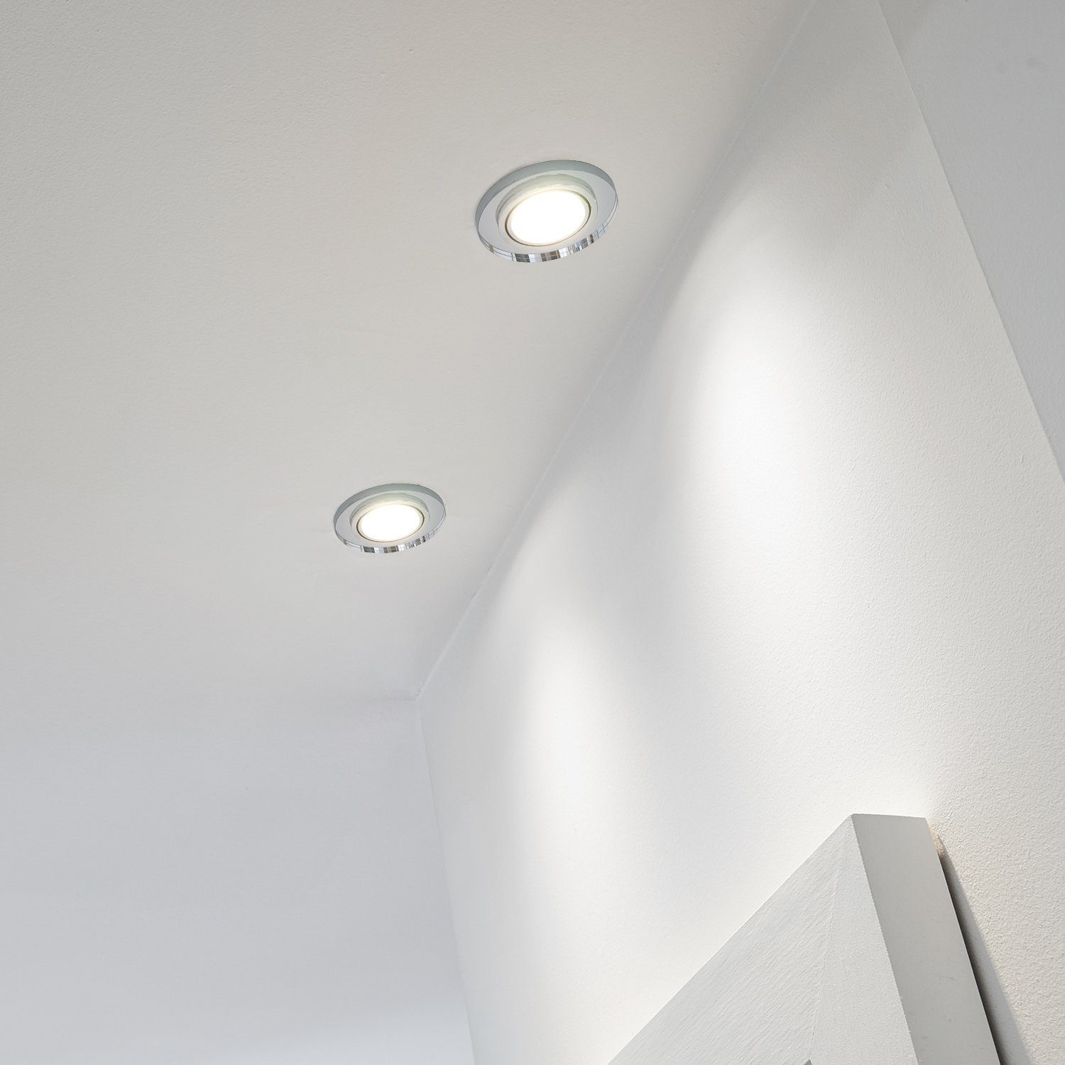 LEDANDO LED Set LED weiß RGB in extra LED mit flach LEDA 3er Einbaustrahler 3W Einbaustrahler von