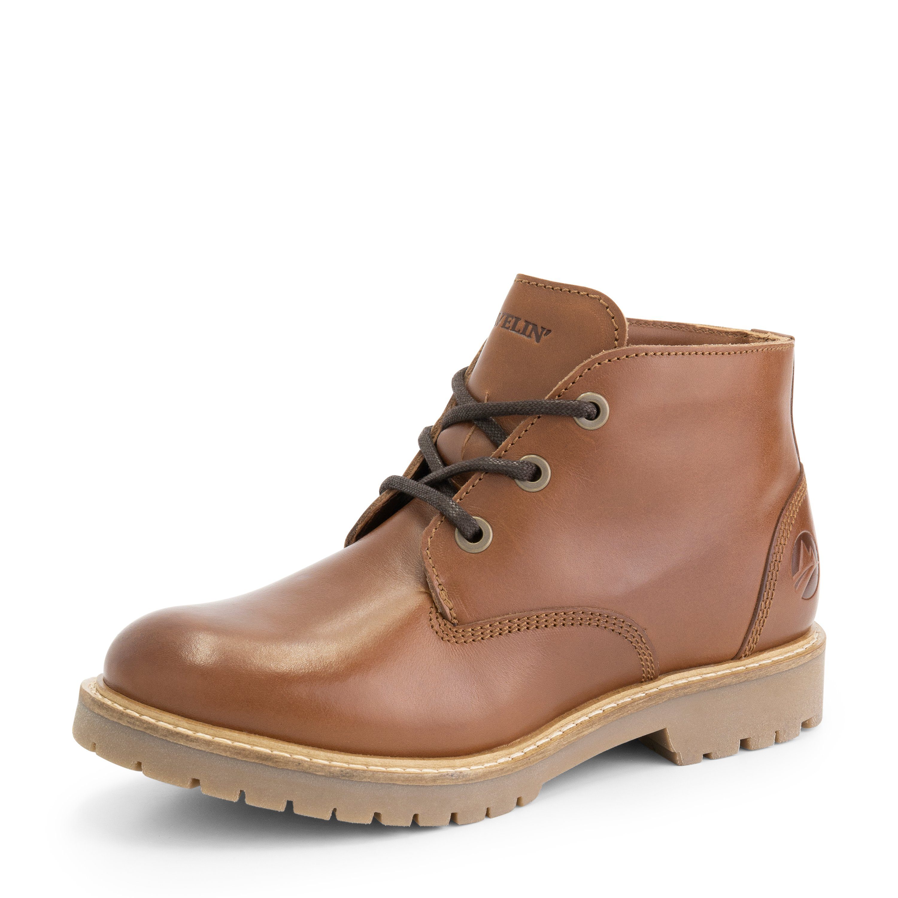 (Schnürsenkel) Schnürschuh echtes Travelin' Tovgard leder Cognac Lady