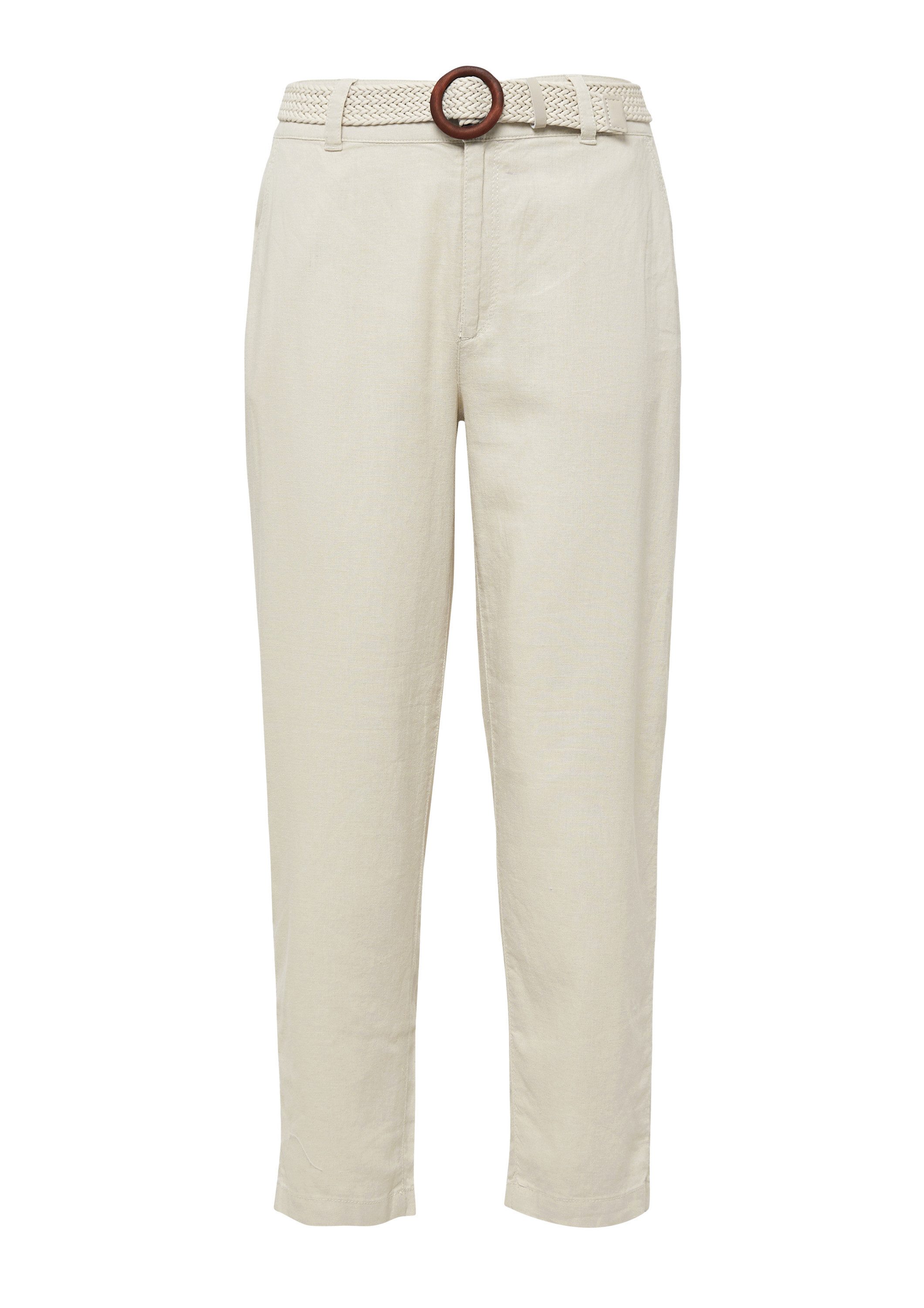 s.Oliver 7/8-Hose Hose Cropped Chino aus Leinenmix mit geflochtenem Gürtel günstig online kaufen