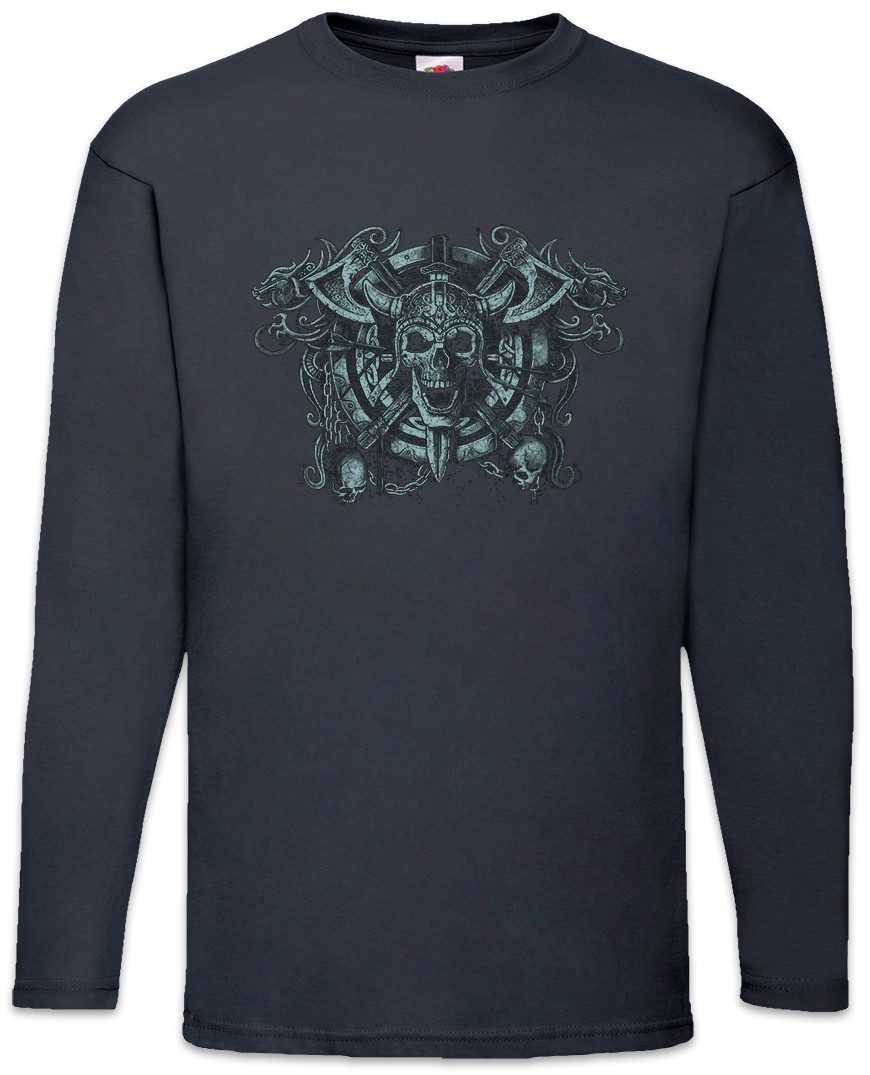 Langarmshirt Viking Skull Circle Langarm T-Shirt Walhalla Odhin Wotan Thor Vikings
