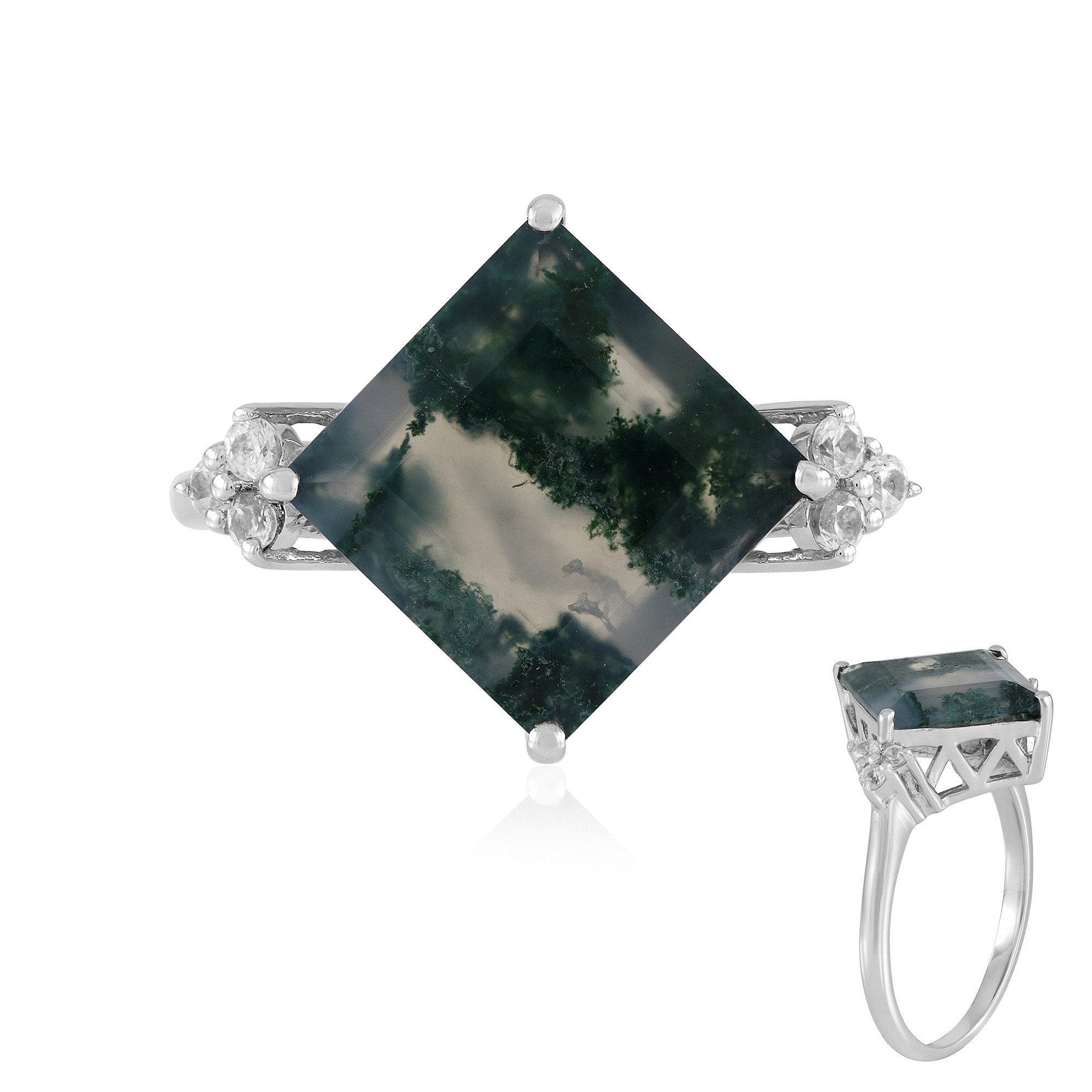 Cavill Silberring Ring aus Sterlingsilber mit Moosachat (1-tlg)