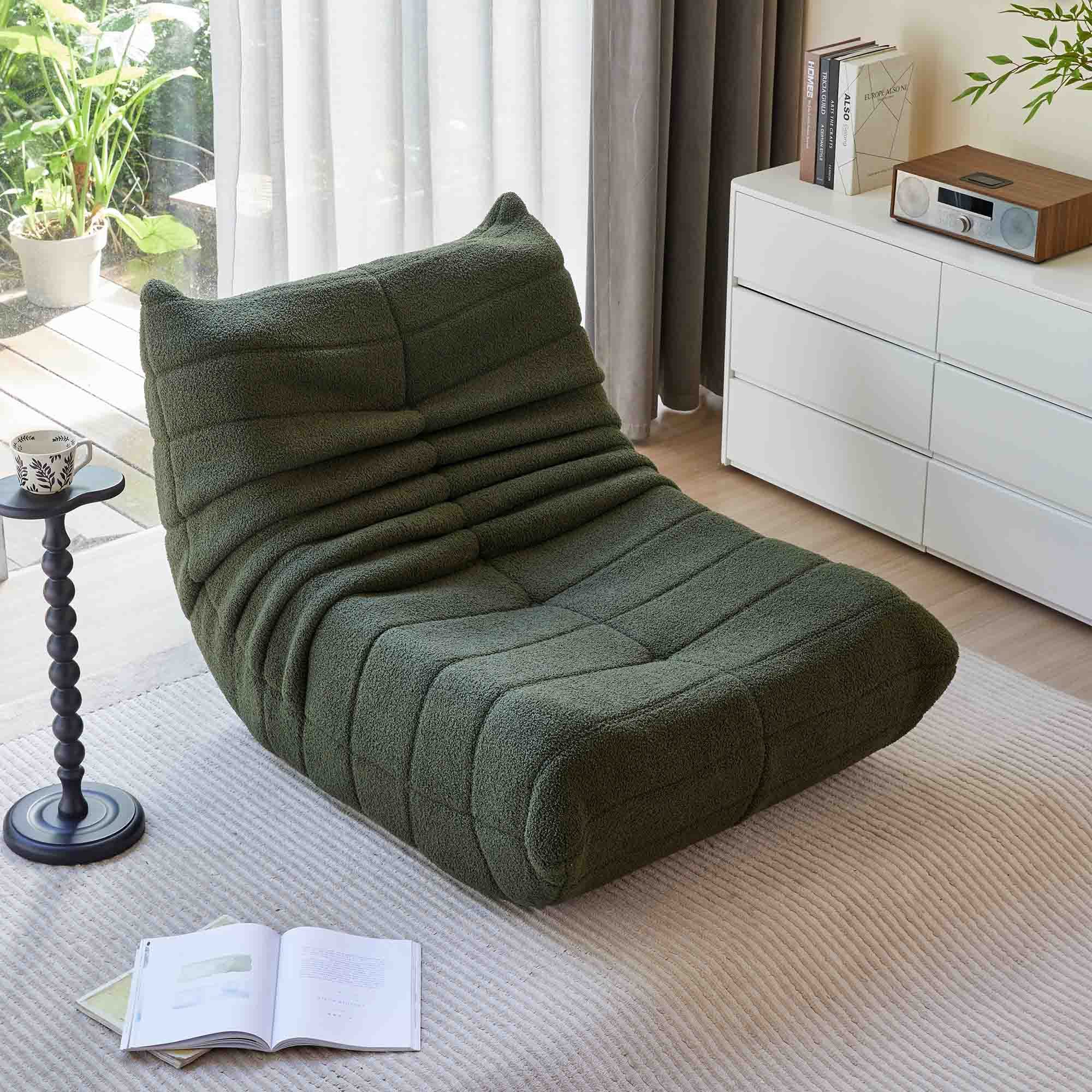 OKWISH Sitzsack Einzelsofa, Wohnzimmer Sofa, Loungesofa, Kindersofa, Küchensofa (Teddyfleece+Schaumstoff mit hoher Dichte, 1 St., Interne rahmenlose Struktur), Produkt als komprimierte Verpackung