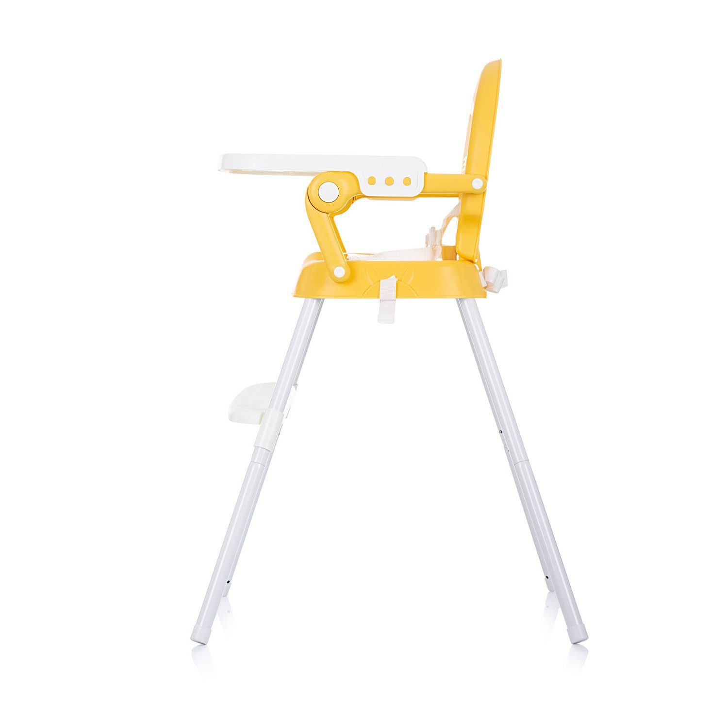 Chipolino Hochstuhl in Tablett 1 verstellbar Sitzerhöhung, gelb Fußstütze, Bonbon, 3 Hochstuhl
