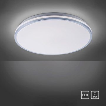 click-licht LED Deckenleuchte LED Deckenleuchte Isabell in Chrom 24W 1650lm IP44, keine Angabe, Leuchtmittel enthalten: Ja, fest verbaut, LED, warmweiss, Deckenlampe, Deckenbeleuchtung, Deckenlicht