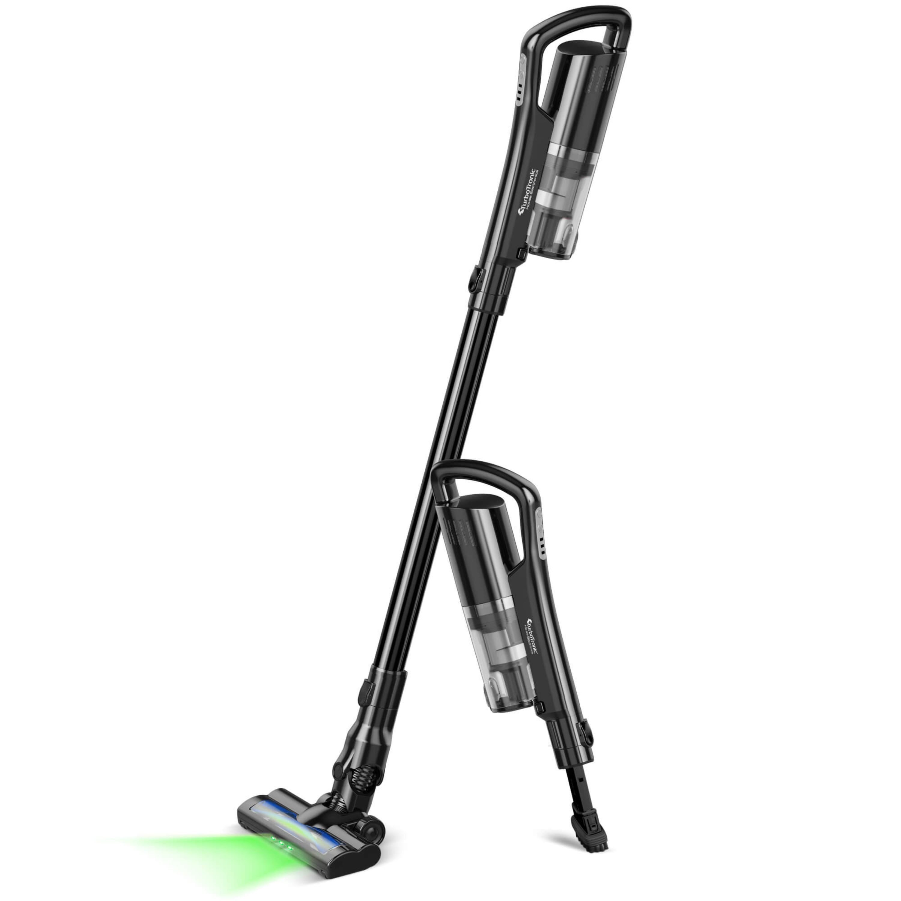 TurboTronic by Z-Line Akku-Hand-und Stielstaubsauger 120 Watt TurboTronic 11 kpA mit Laser Kabellos Staubsauger, 120 W, beutellos, 2-in-1 Akku-Staubsauger, faltbares Saugrohr, Laser-Technologie