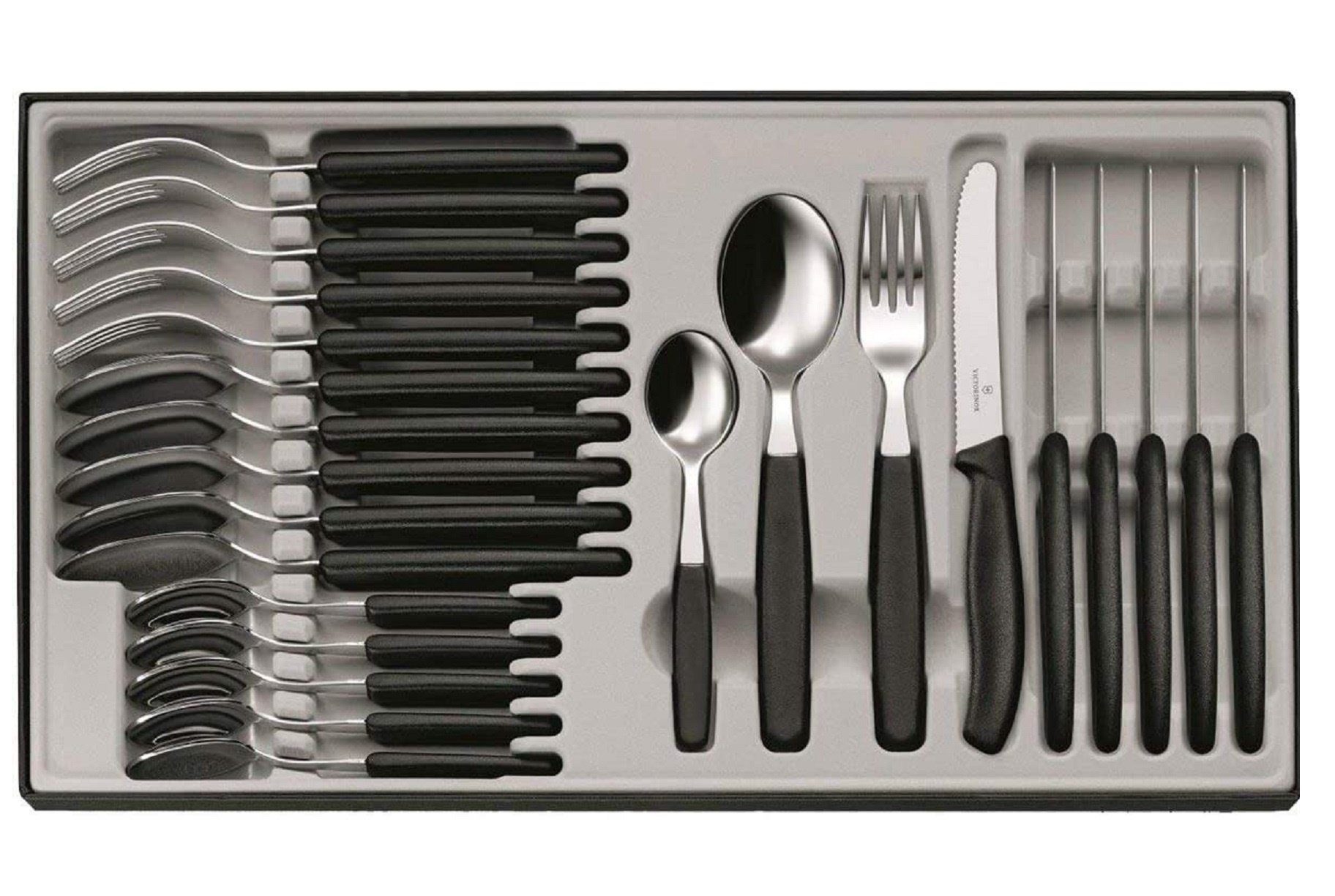 Victorinox Tafelmesser Swiss Classic Tafelbesteck 24-teilig, schwarz