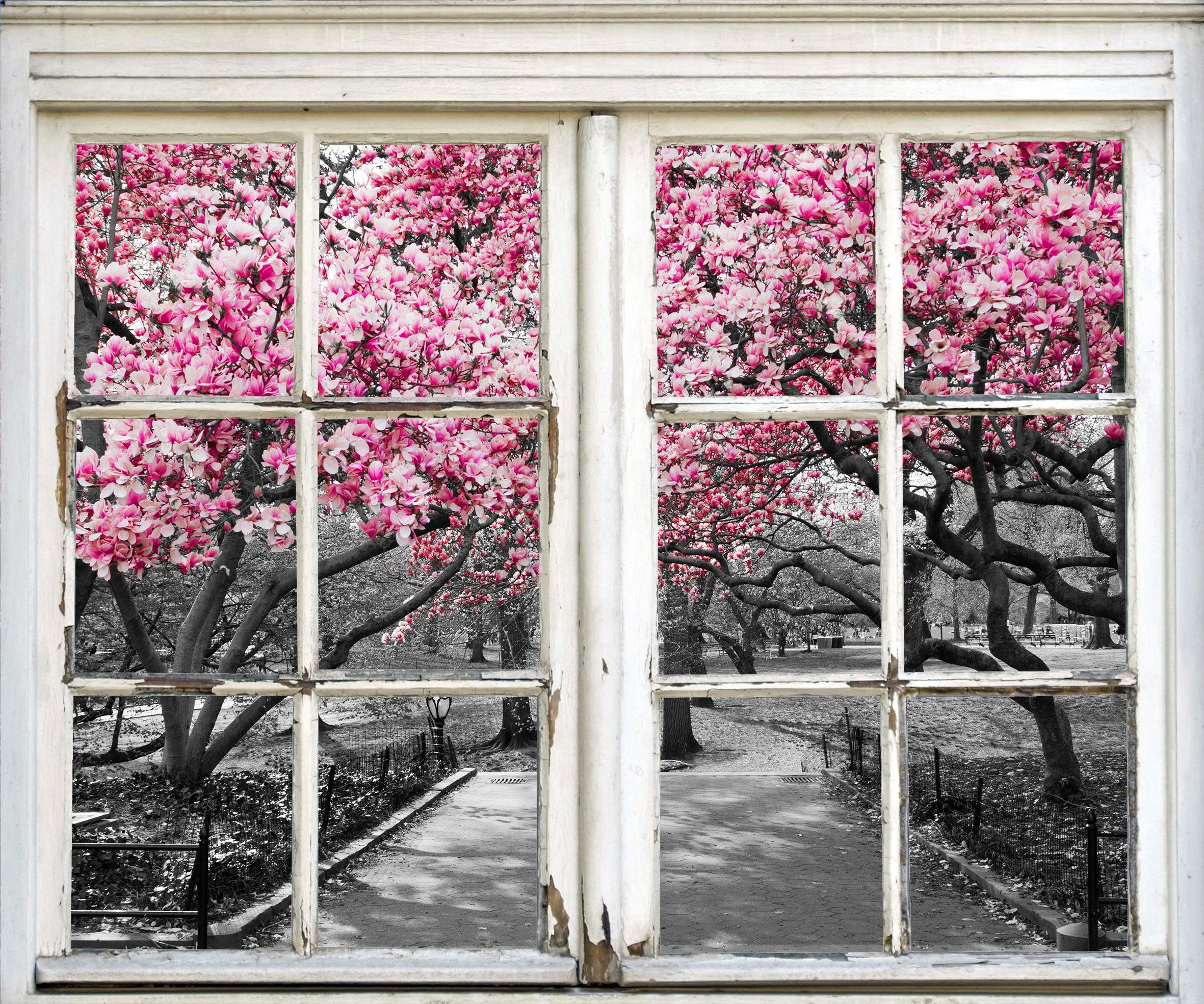 queence Wandsticker Park, Wandsticker, Wandbild, selbstklebend, 3D, Fenster günstig online kaufen